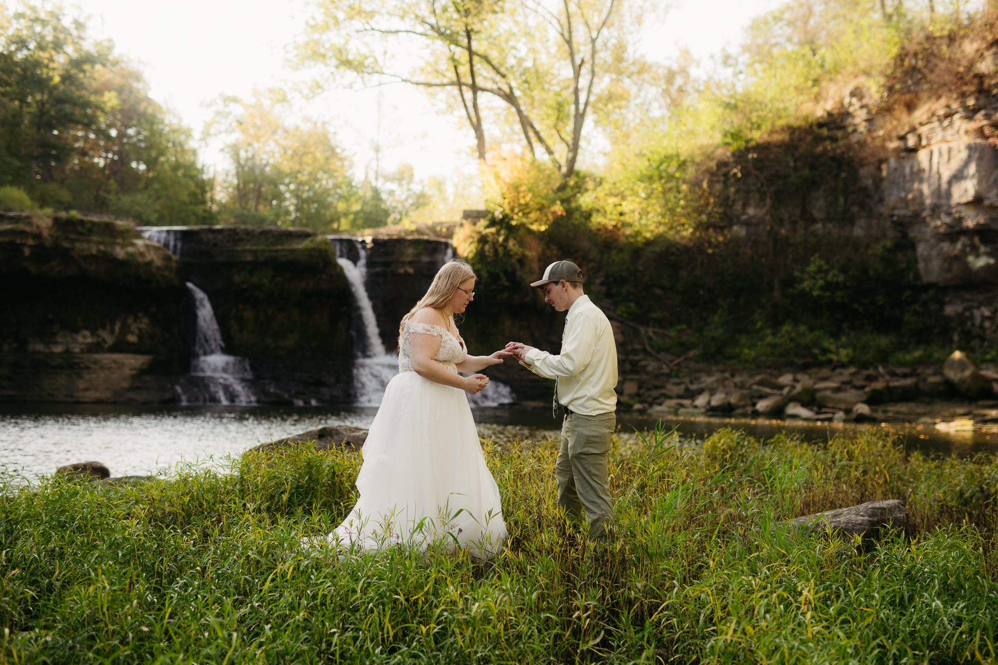 A Stunning Sunrise Waterfall Elopement at Cataract Falls, Indiana