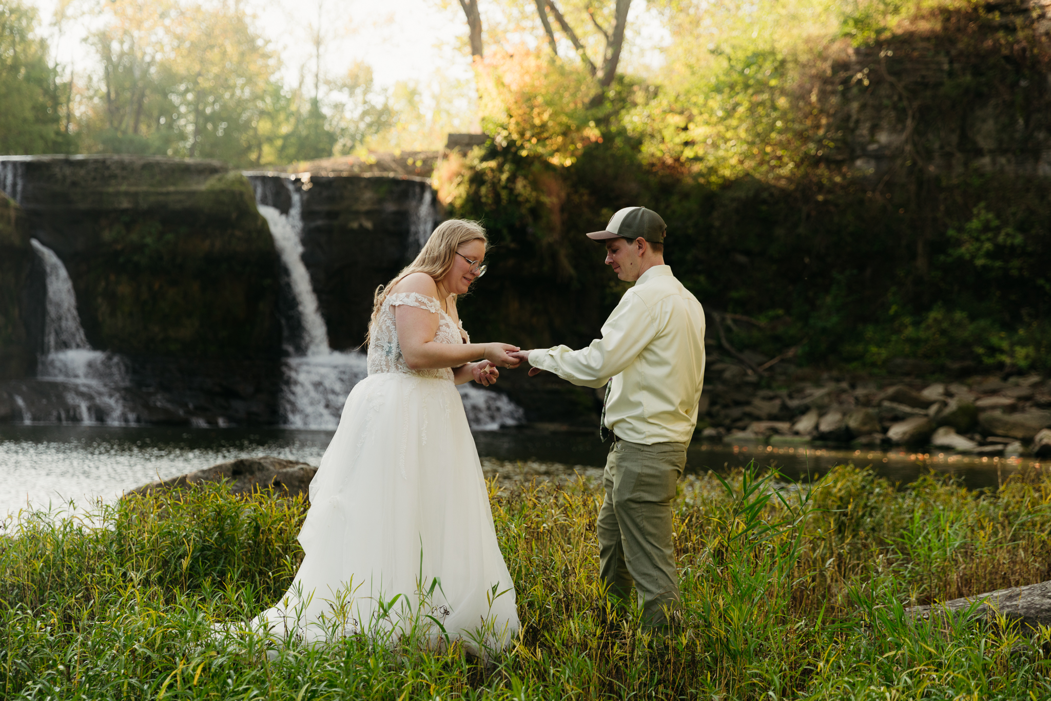 A Stunning Sunrise Waterfall Elopement at Cataract Falls, Indiana