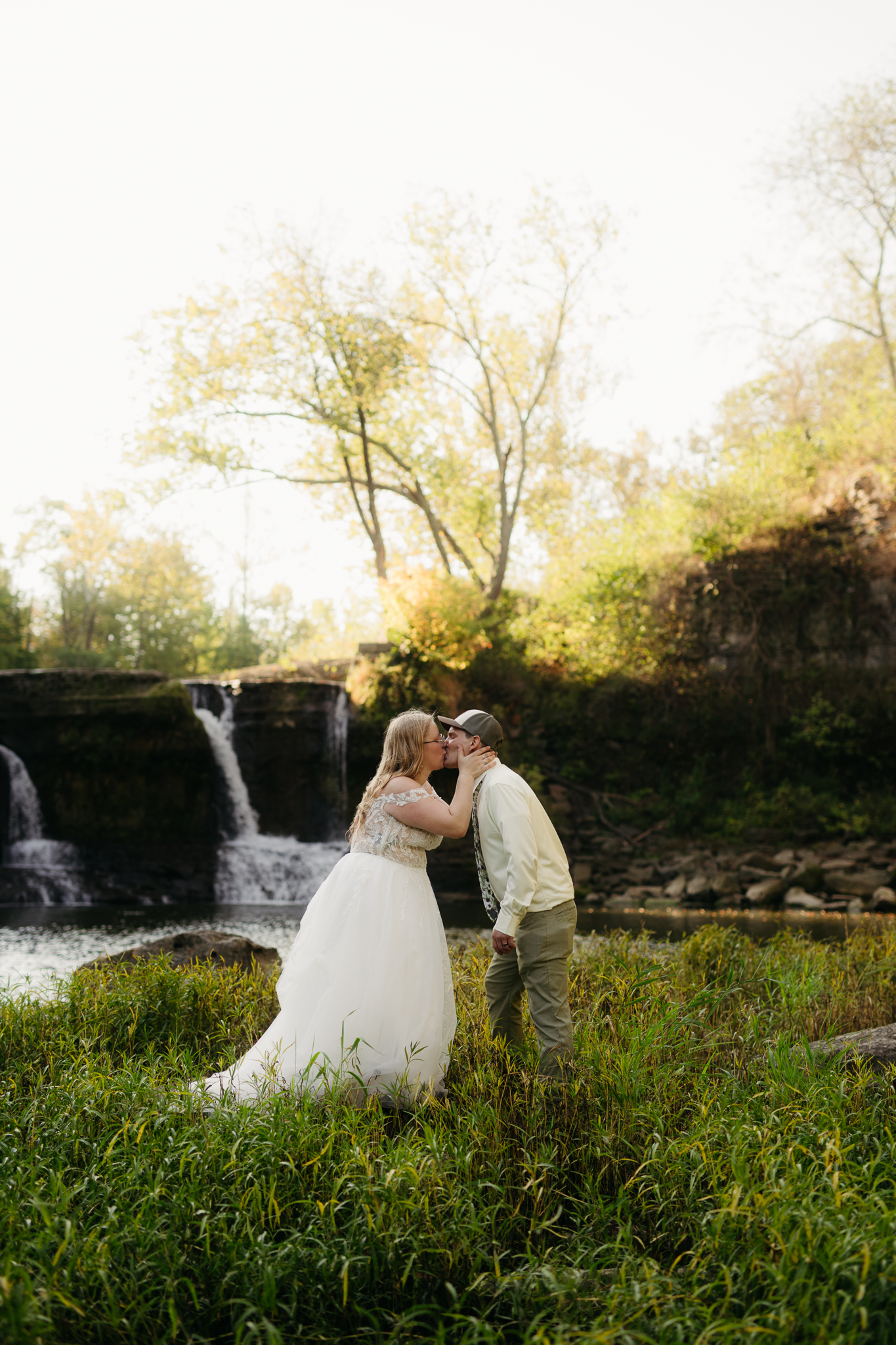 A Stunning Sunrise Waterfall Elopement at Cataract Falls, Indiana