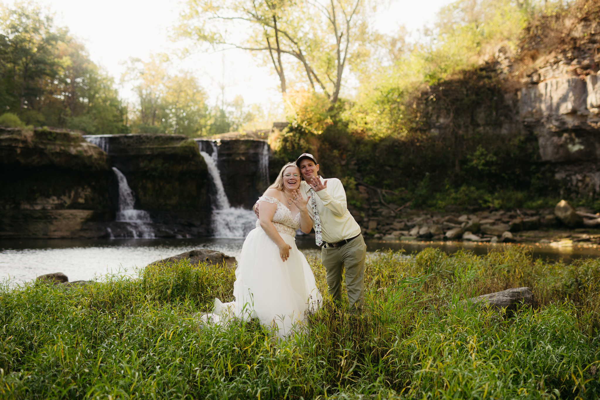 A Stunning Sunrise Waterfall Elopement at Cataract Falls, Indiana