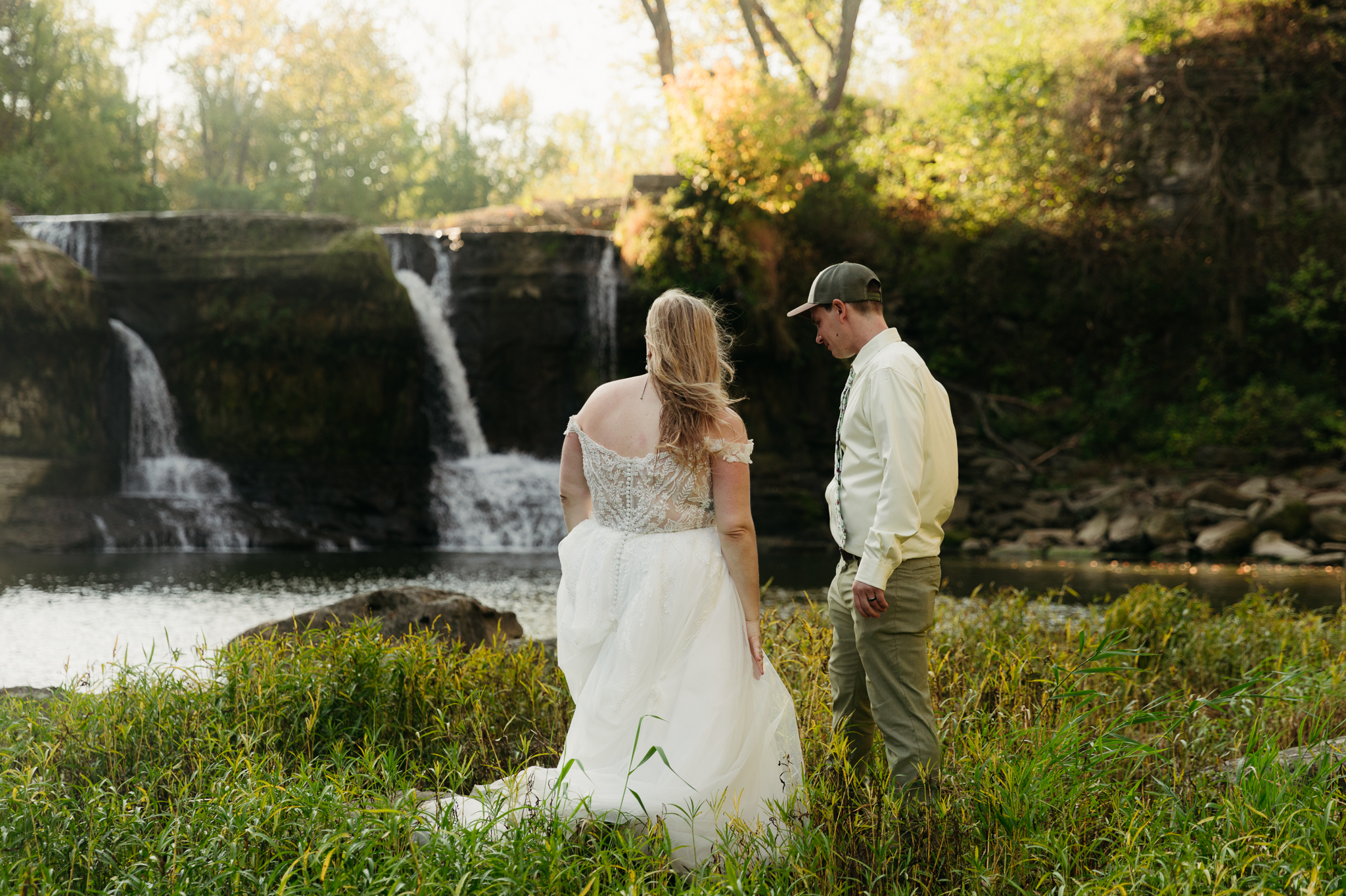 A Stunning Sunrise Waterfall Elopement at Cataract Falls, Indiana