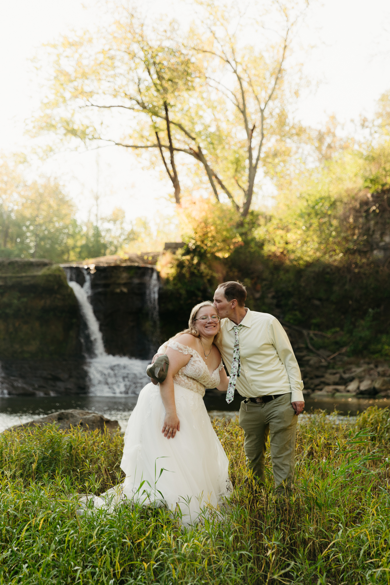 A Stunning Sunrise Waterfall Elopement at Cataract Falls, Indiana