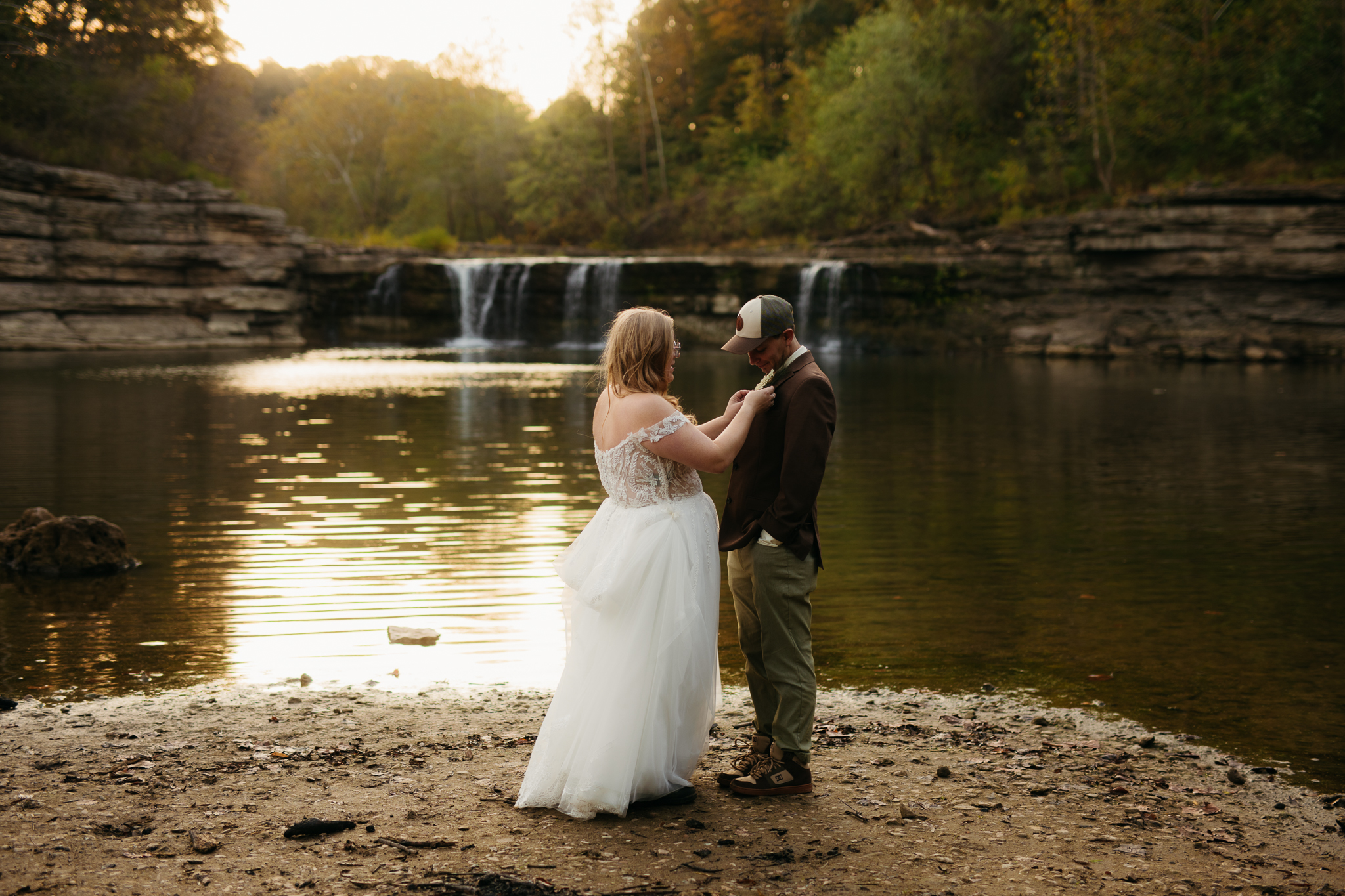 The Prettiest Indiana Cataract Falls Elopement at Sunrise 