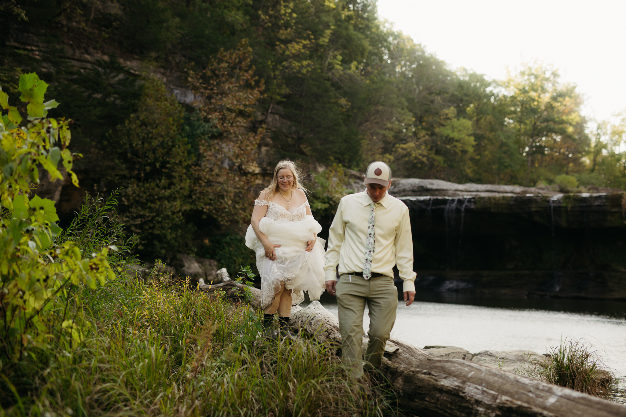 A Stunning Sunrise Waterfall Elopement at Cataract Falls, Indiana