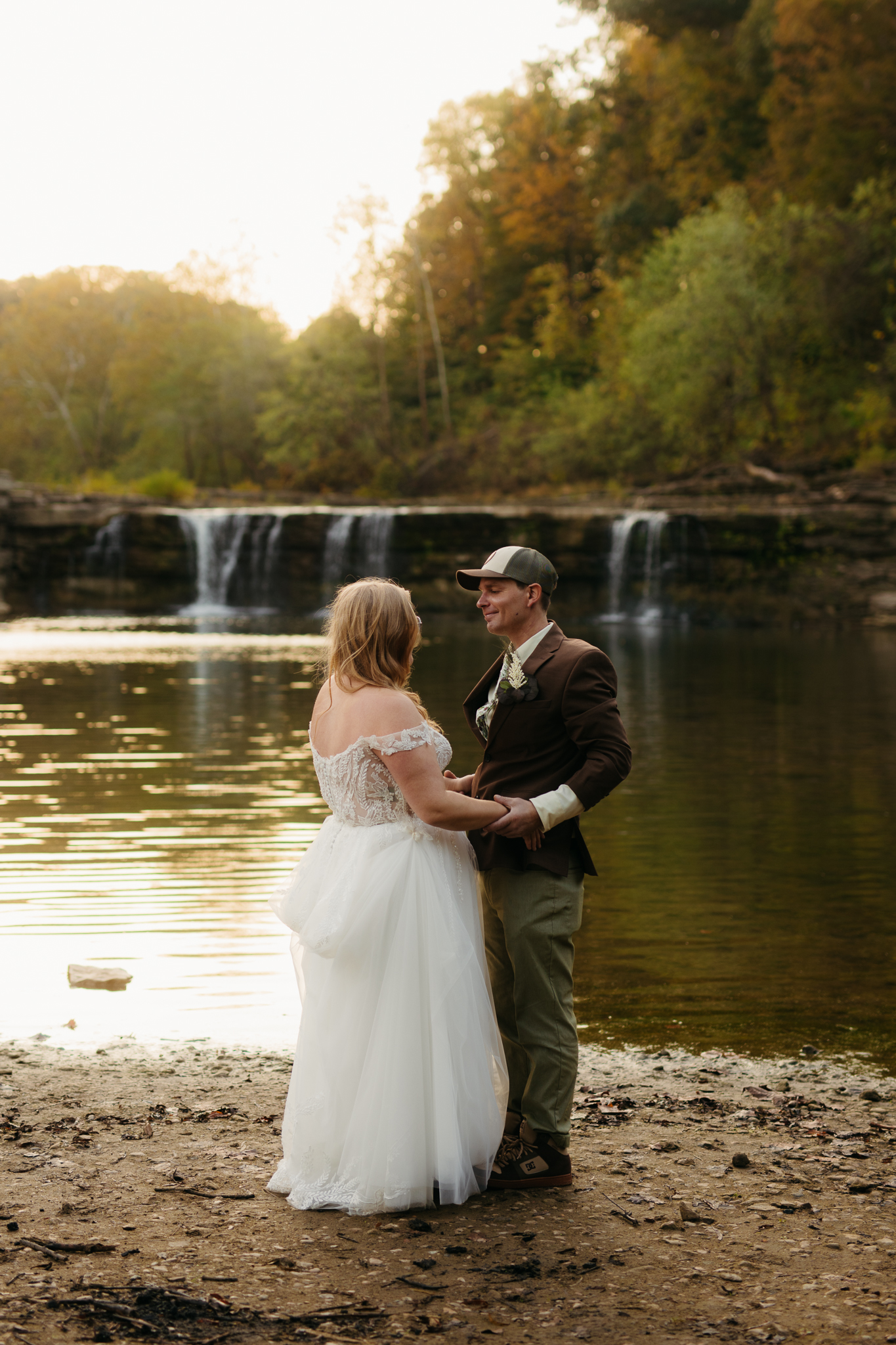 The Prettiest Indiana Cataract Falls Elopement at Sunrise 