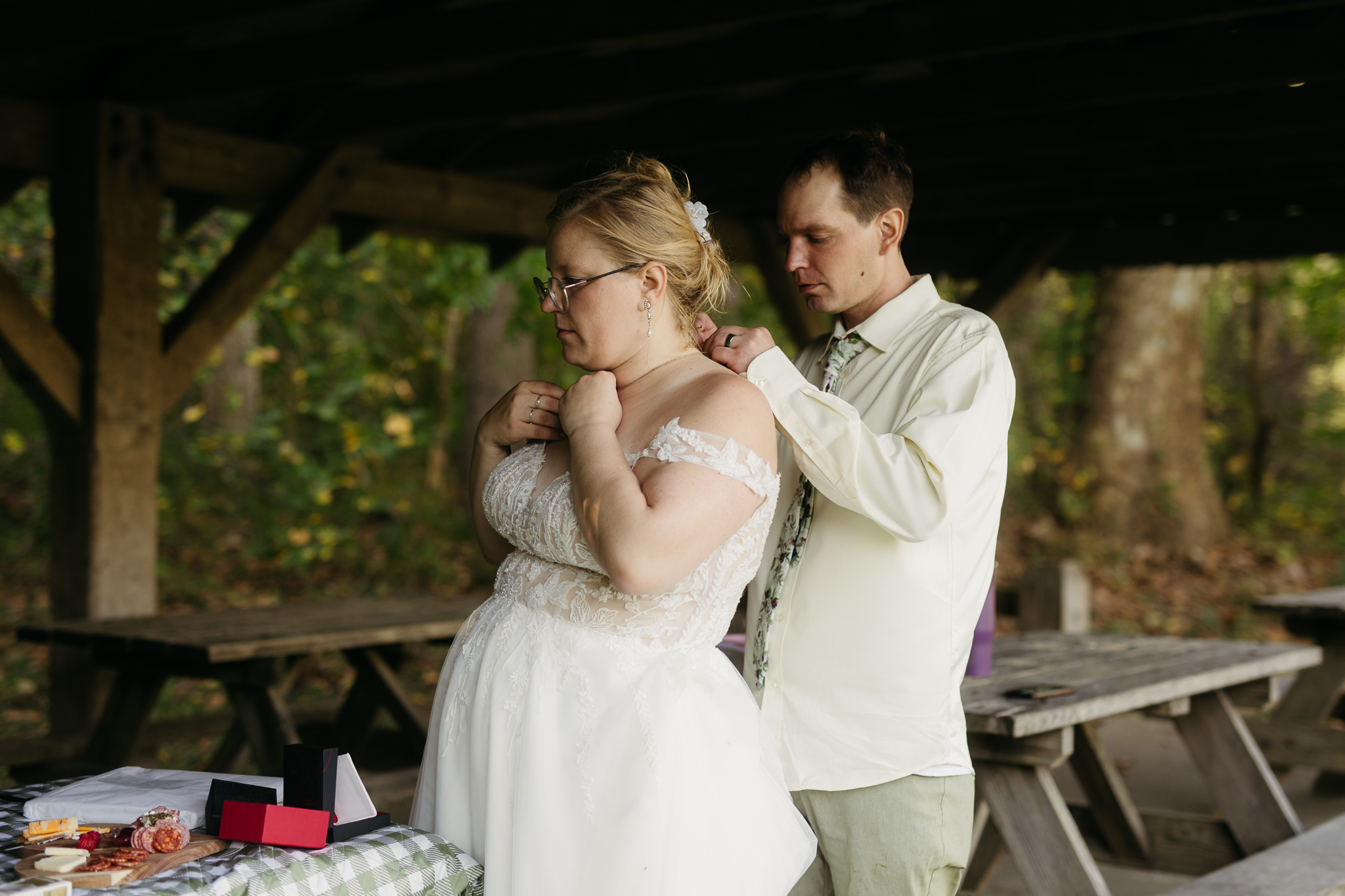 A Stunning Sunrise Waterfall Elopement at Cataract Falls, Indiana