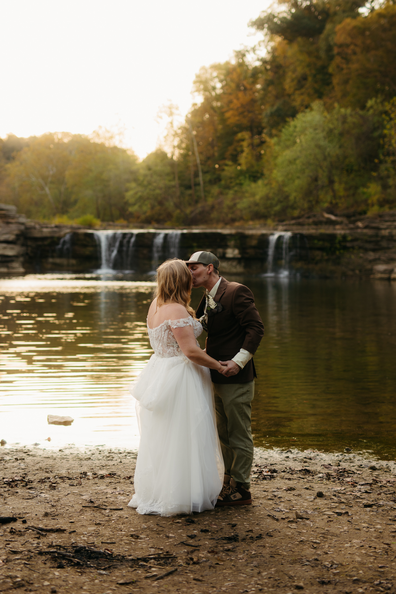 The Prettiest Indiana Cataract Falls Elopement at Sunrise 