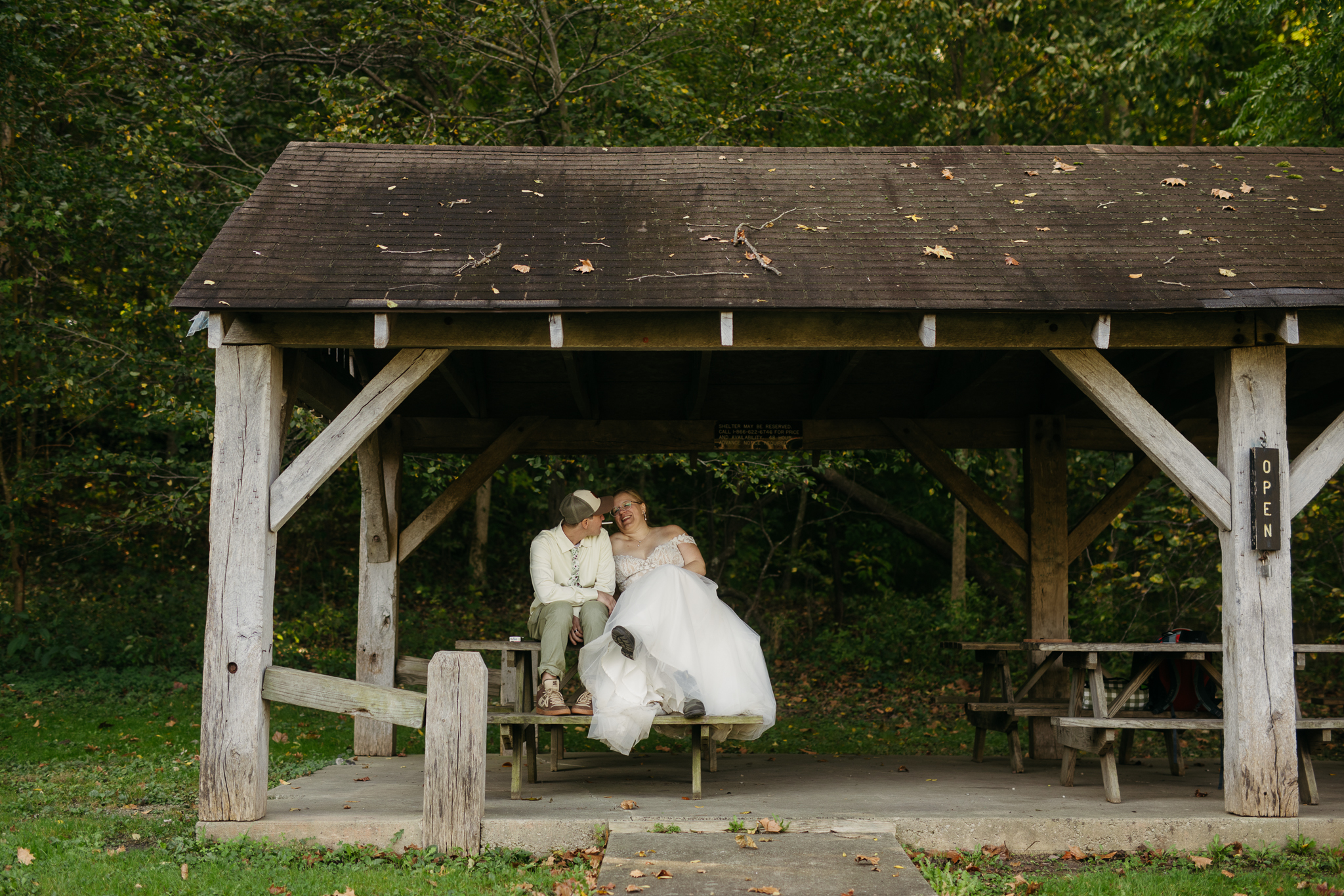 A Stunning Sunrise Waterfall Elopement at Cataract Falls, Indiana