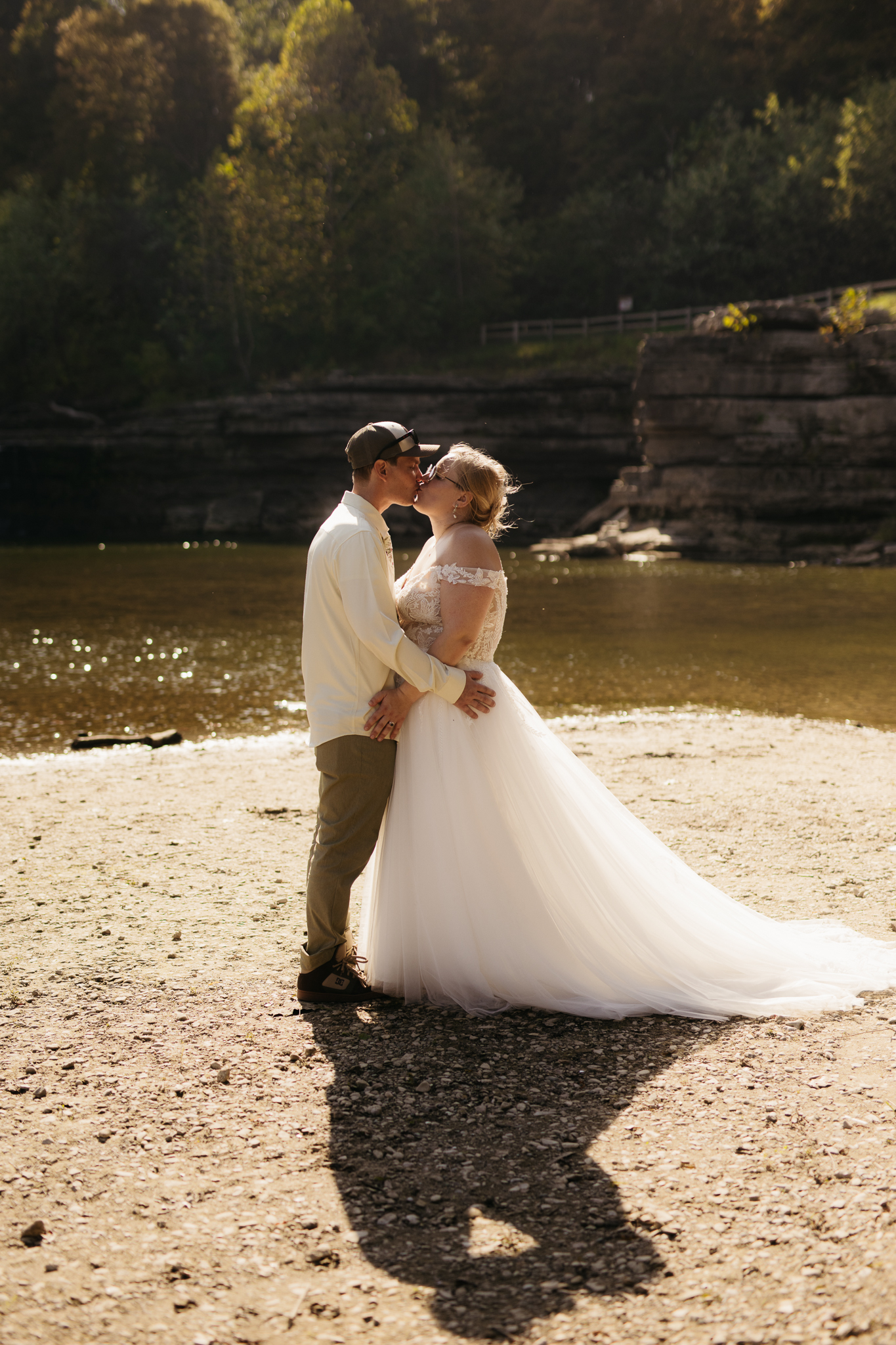 A Stunning Sunrise Waterfall Elopement at Cataract Falls, Indiana