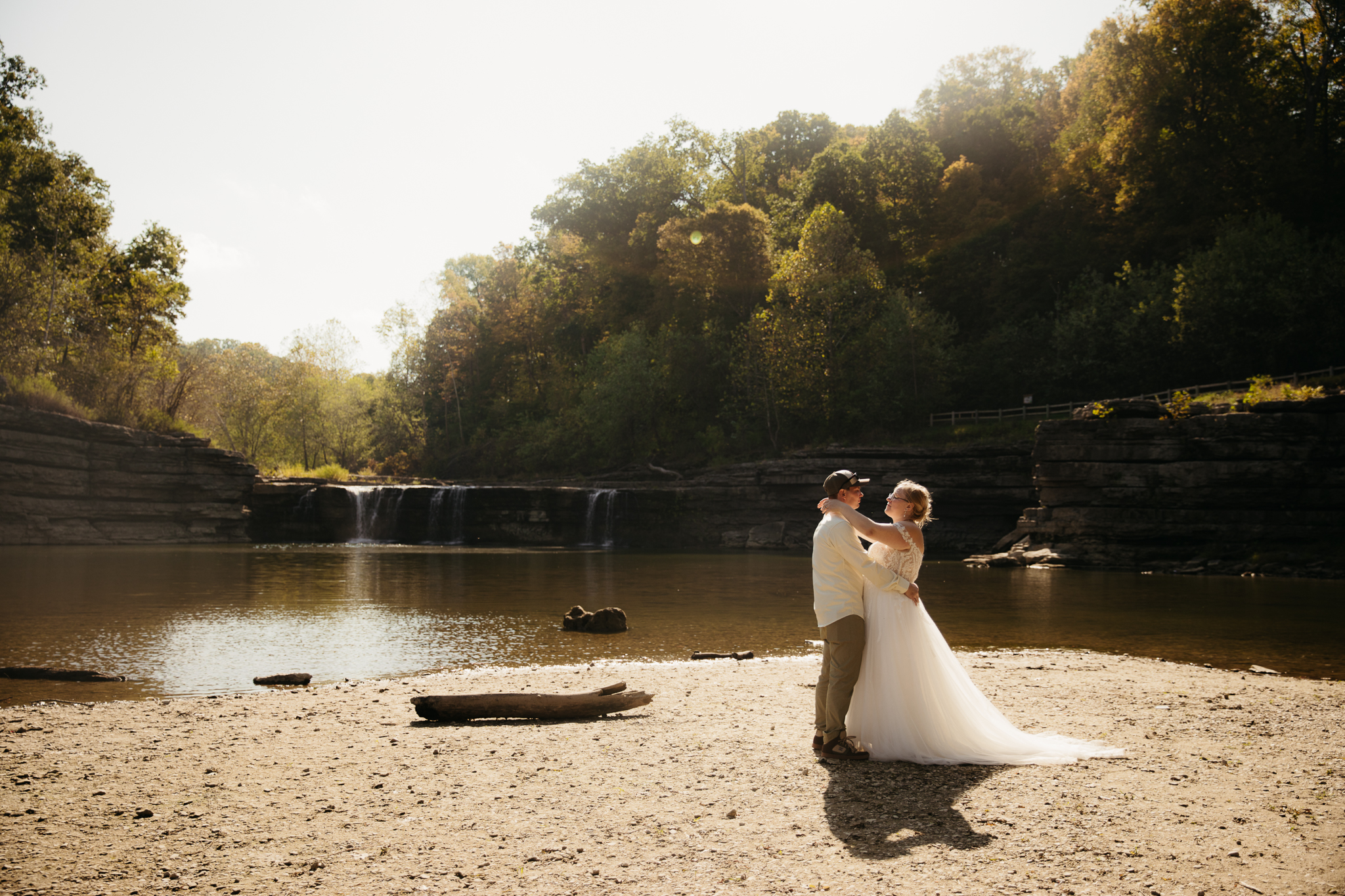 A Stunning Sunrise Waterfall Elopement at Cataract Falls, Indiana