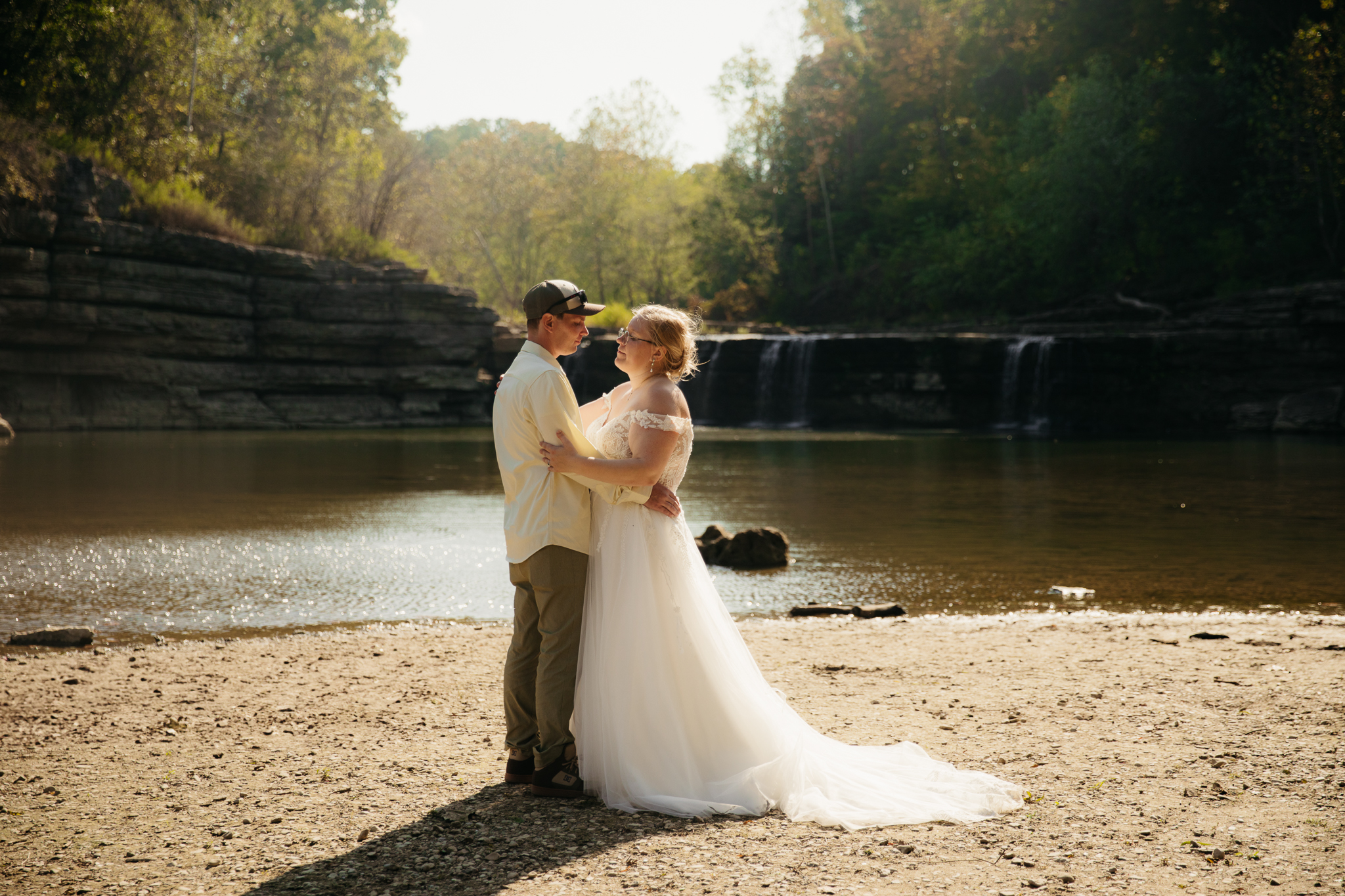 A Stunning Sunrise Waterfall Elopement at Cataract Falls, Indiana