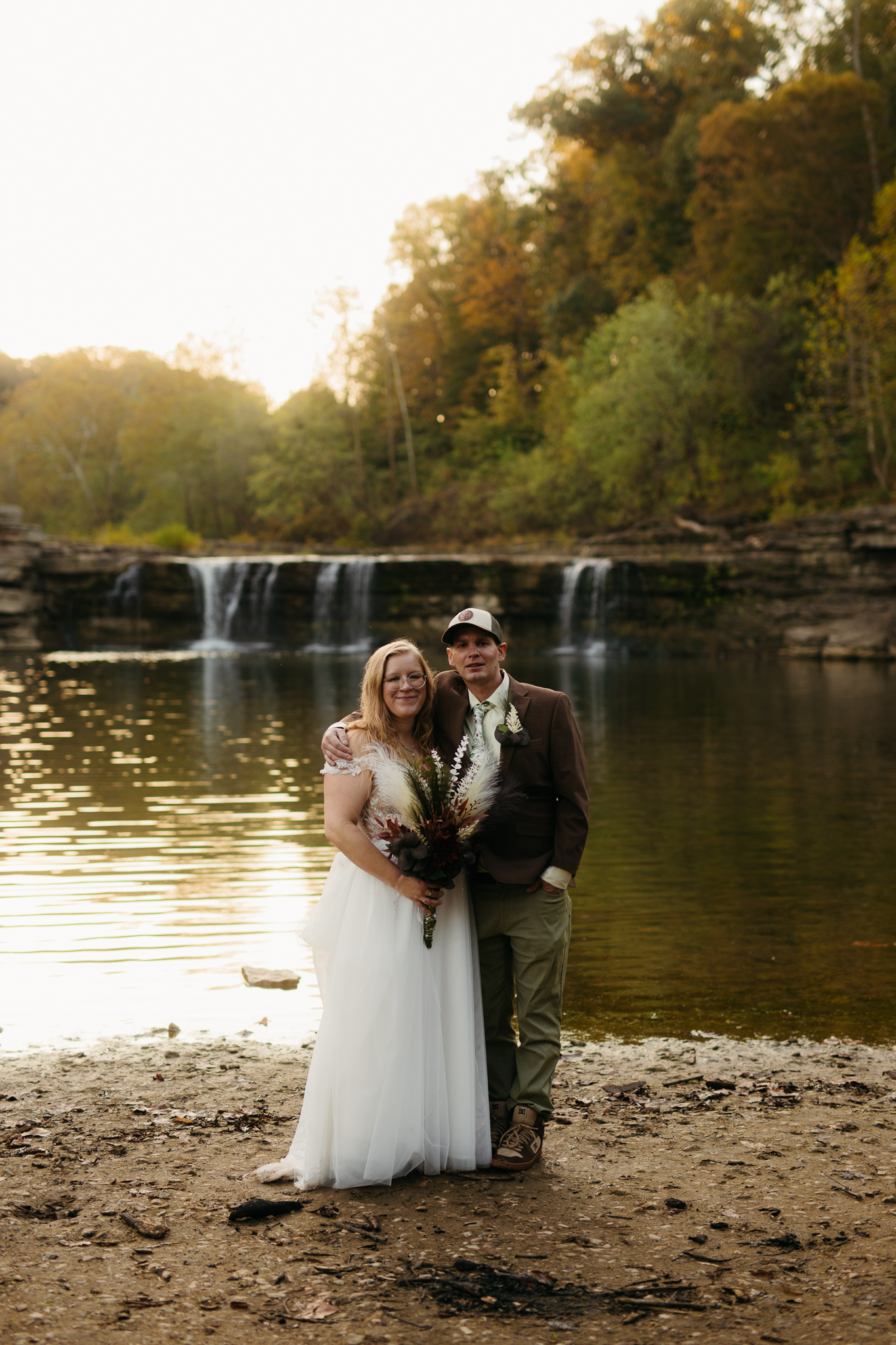 The Prettiest Indiana Cataract Falls Elopement at Sunrise 