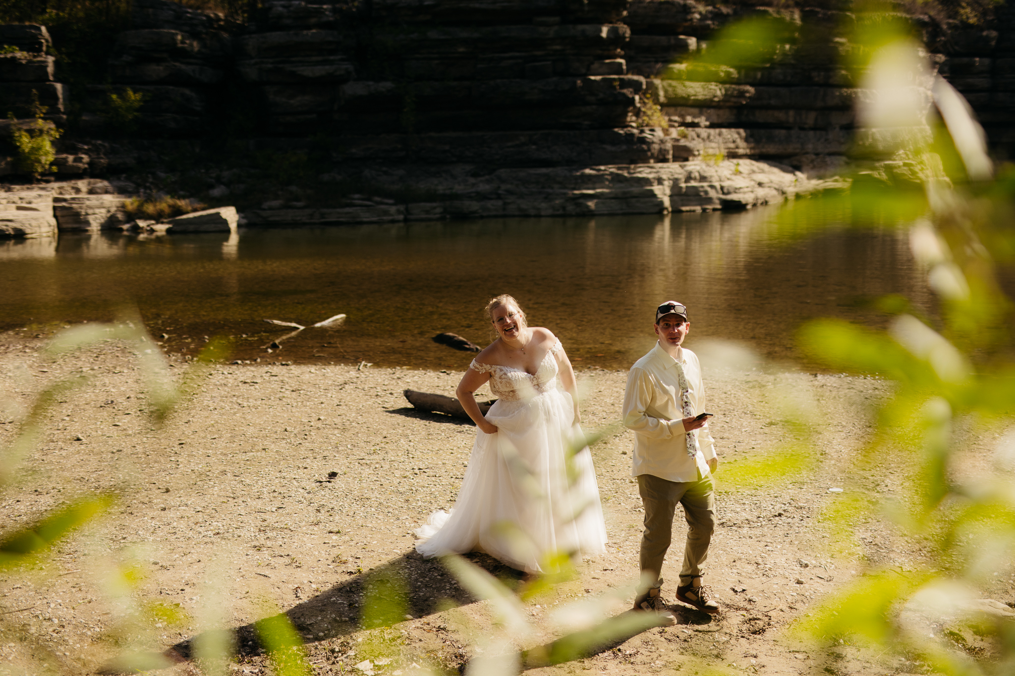 A Stunning Sunrise Waterfall Elopement at Cataract Falls, Indiana