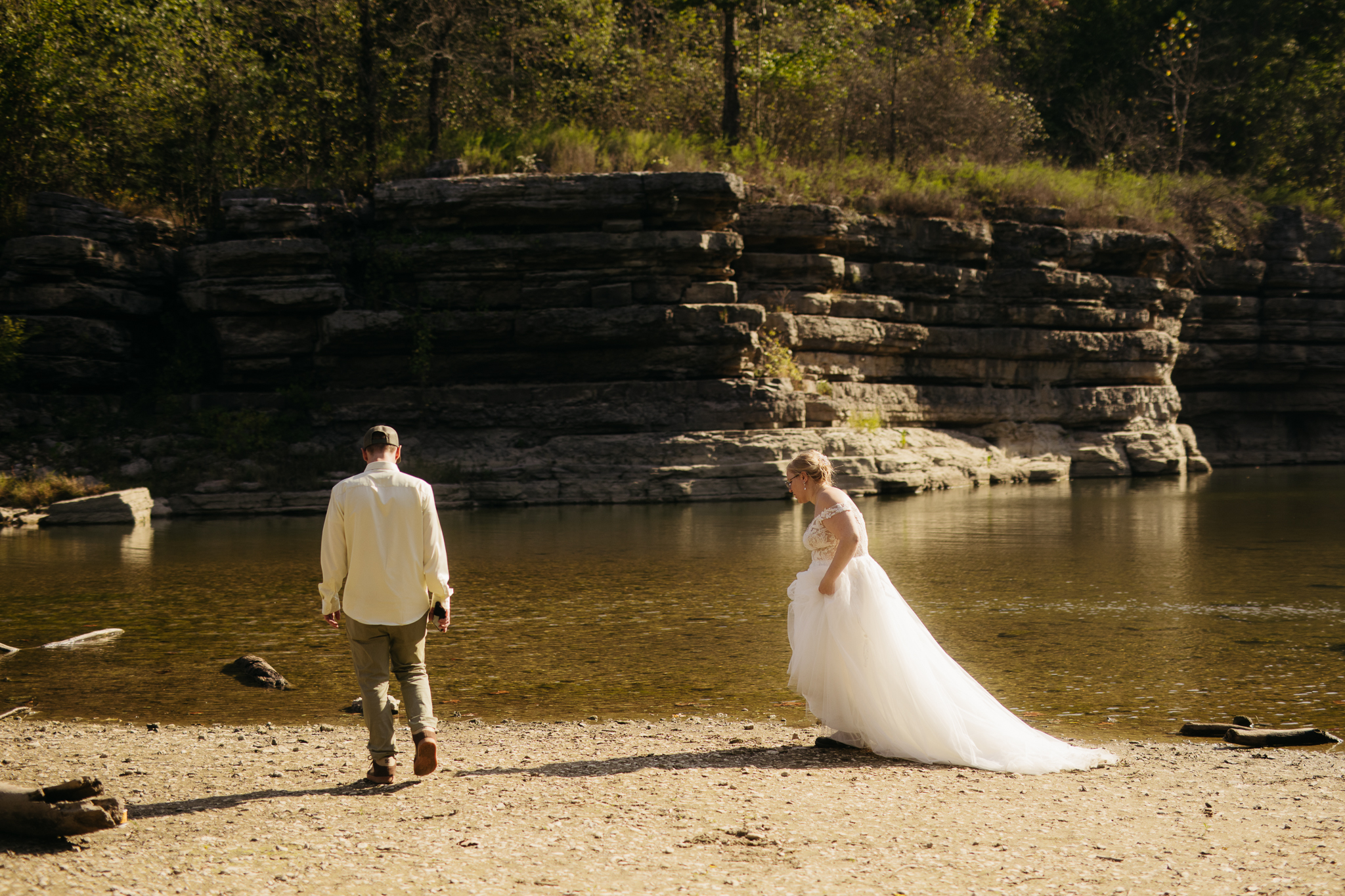 A Stunning Sunrise Waterfall Elopement at Cataract Falls, Indiana