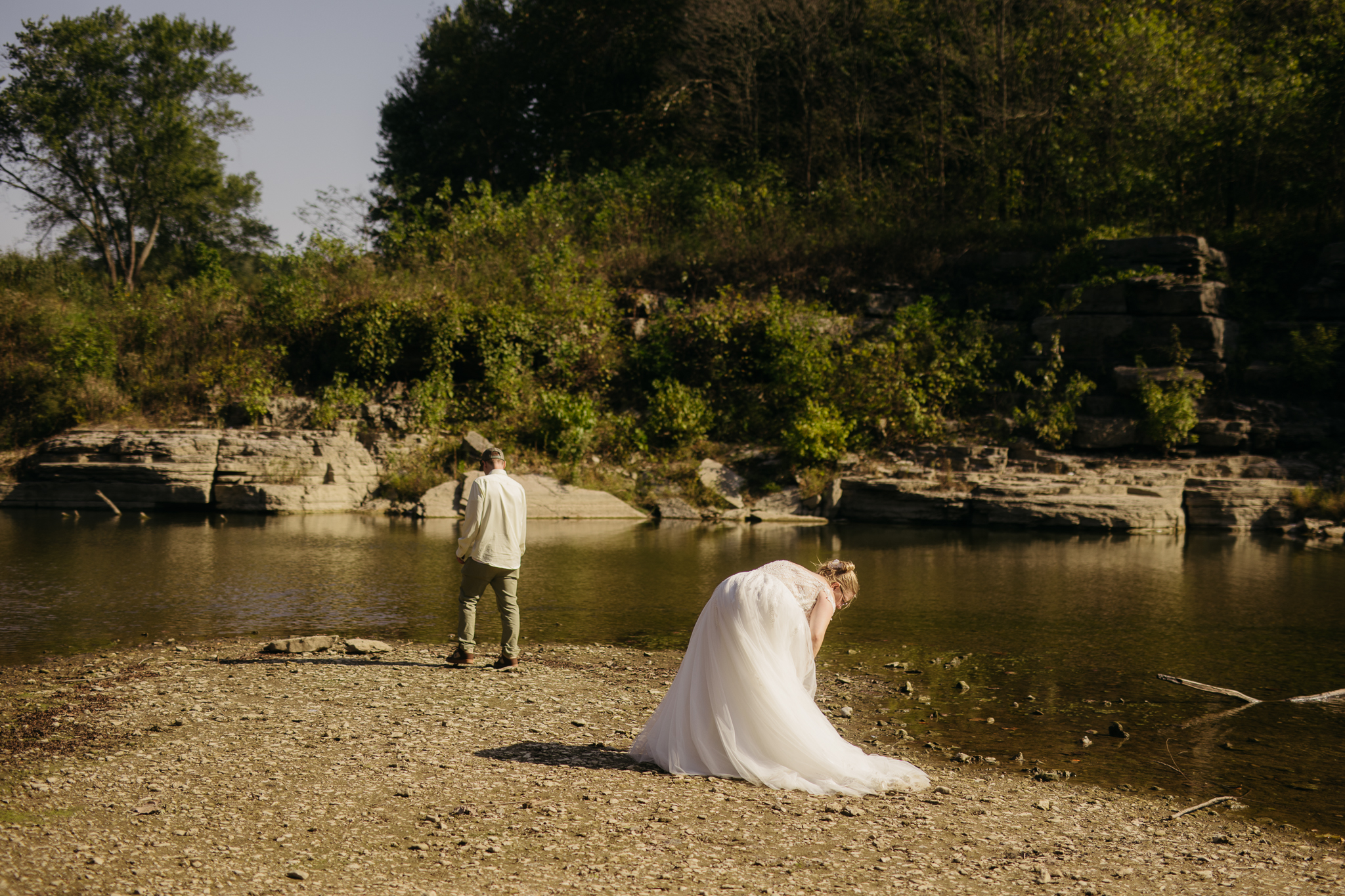 A Stunning Sunrise Waterfall Elopement at Cataract Falls, Indiana