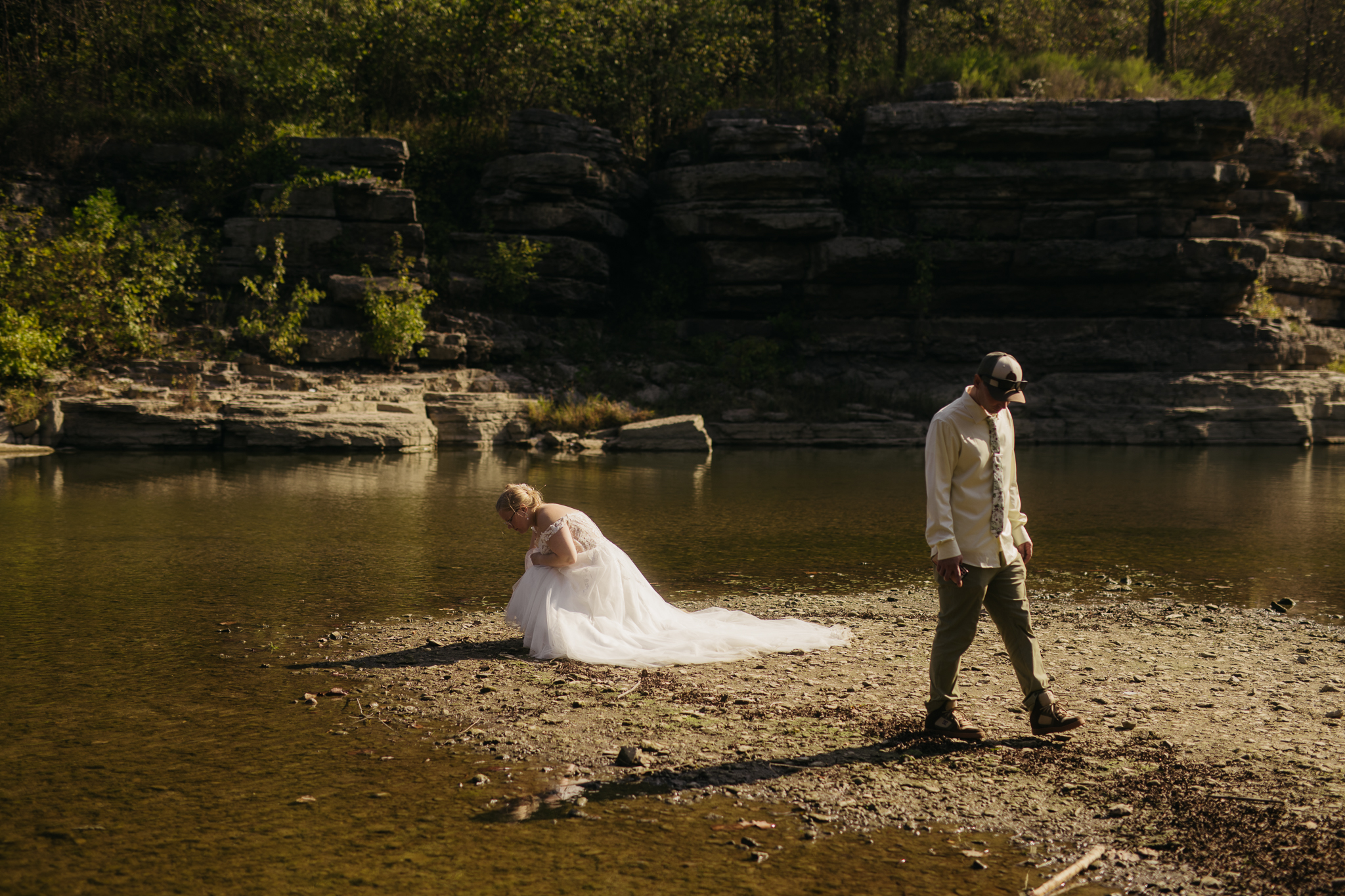 A Stunning Sunrise Waterfall Elopement at Cataract Falls, Indiana