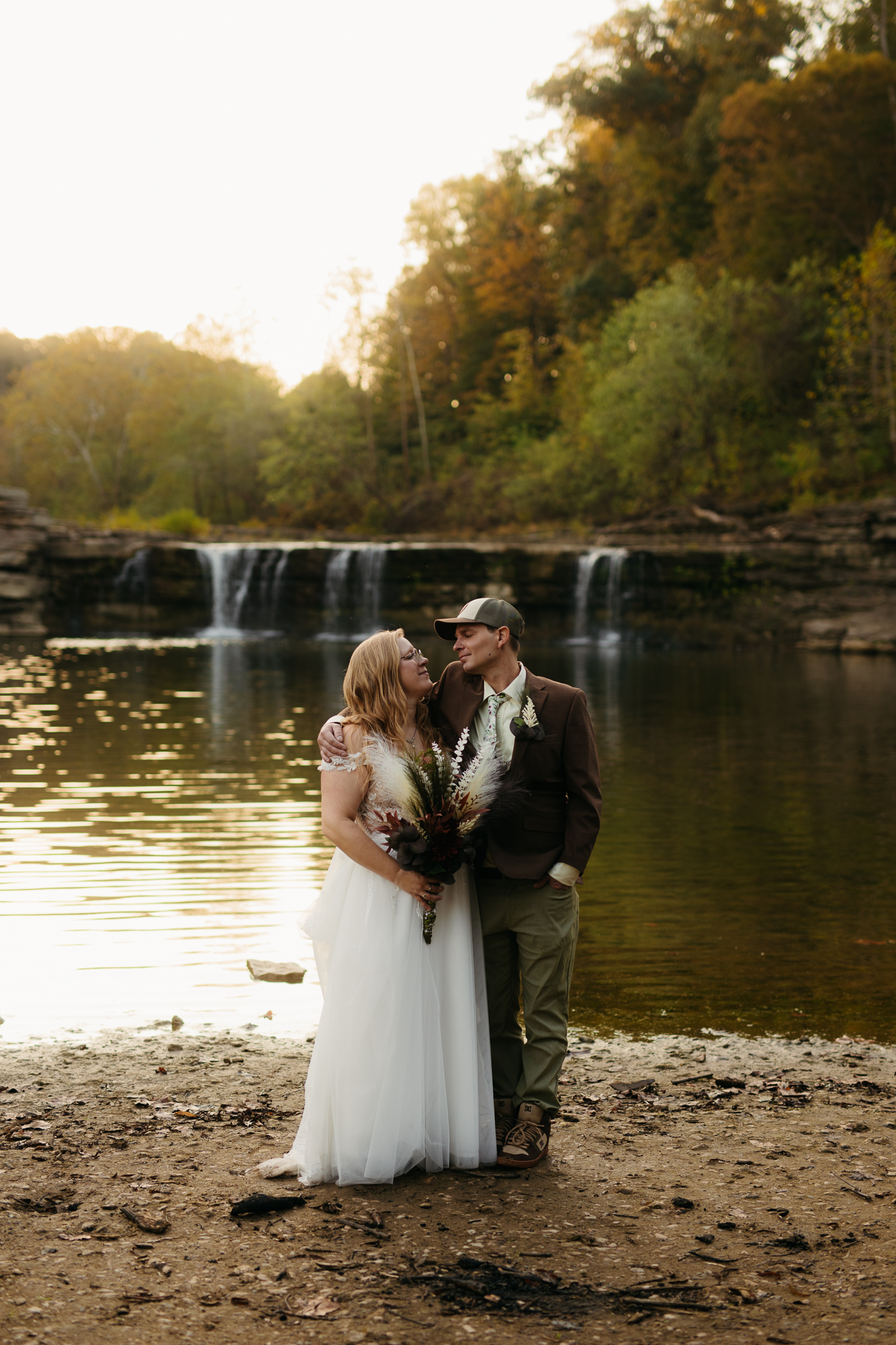 The Prettiest Indiana Cataract Falls Elopement at Sunrise 