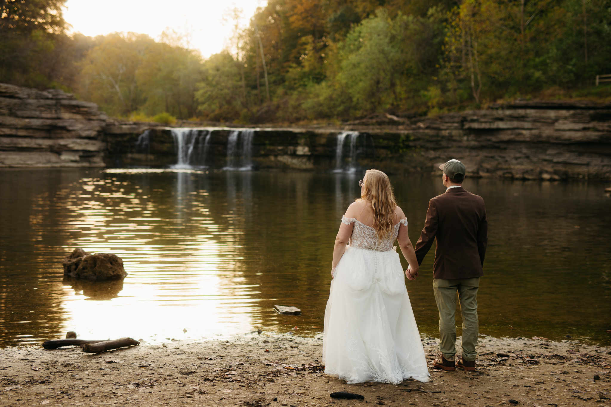 The Prettiest Indiana Cataract Falls Elopement at Sunrise 