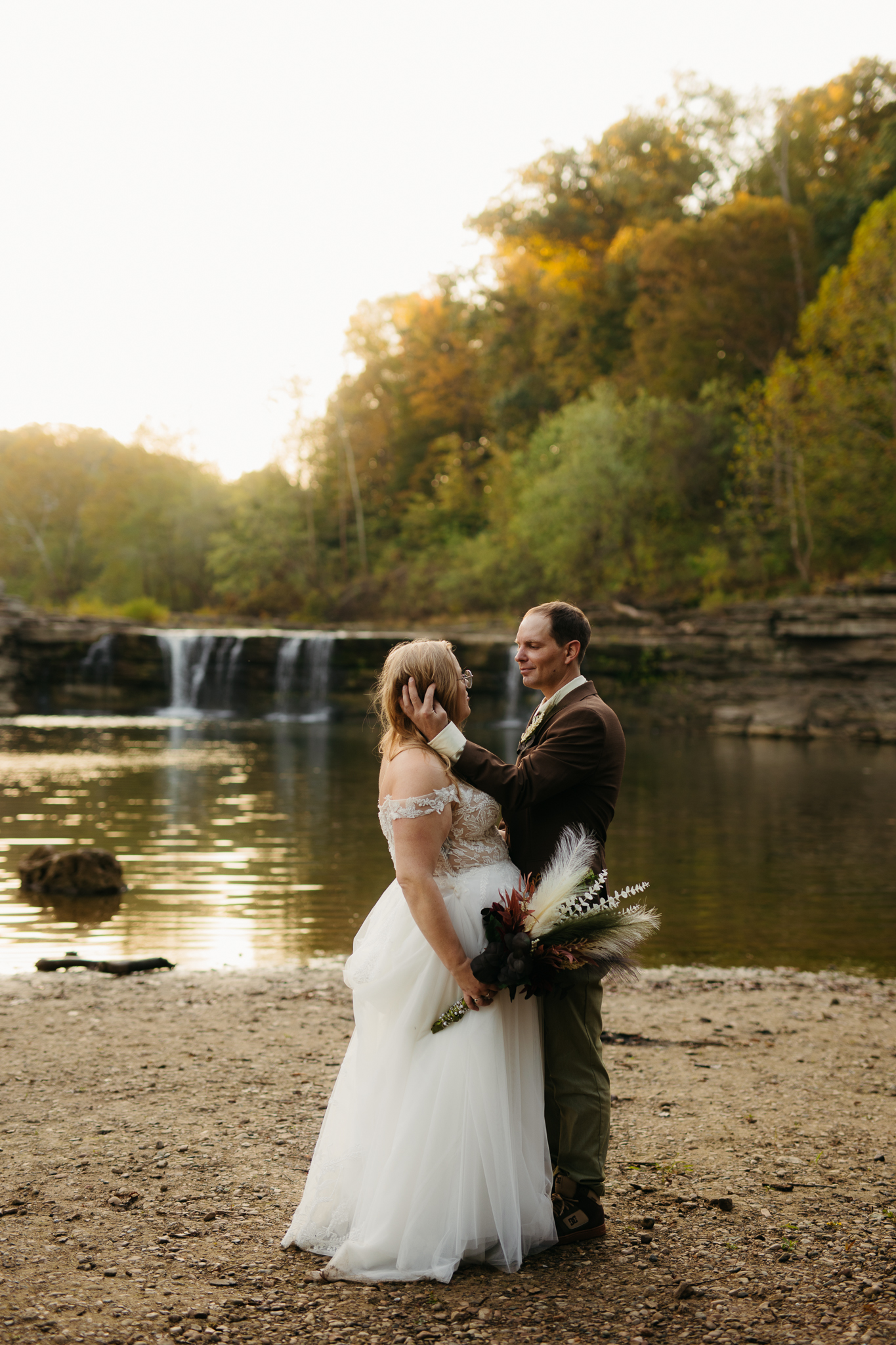 The Prettiest Indiana Cataract Falls Elopement at Sunrise 