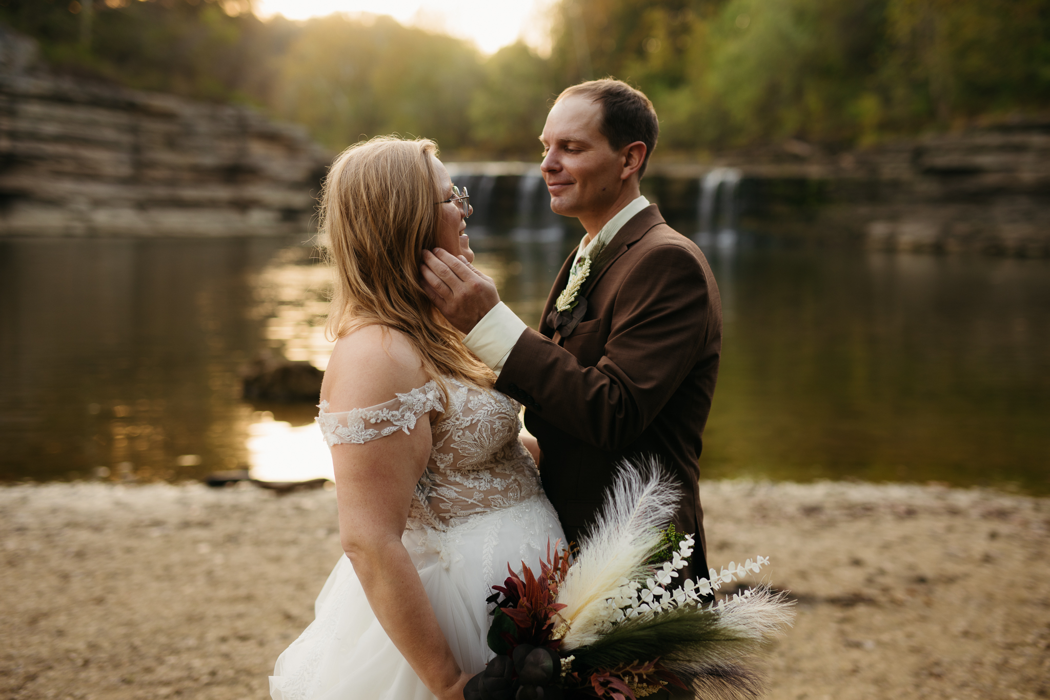 The Prettiest Indiana Cataract Falls Elopement at Sunrise 