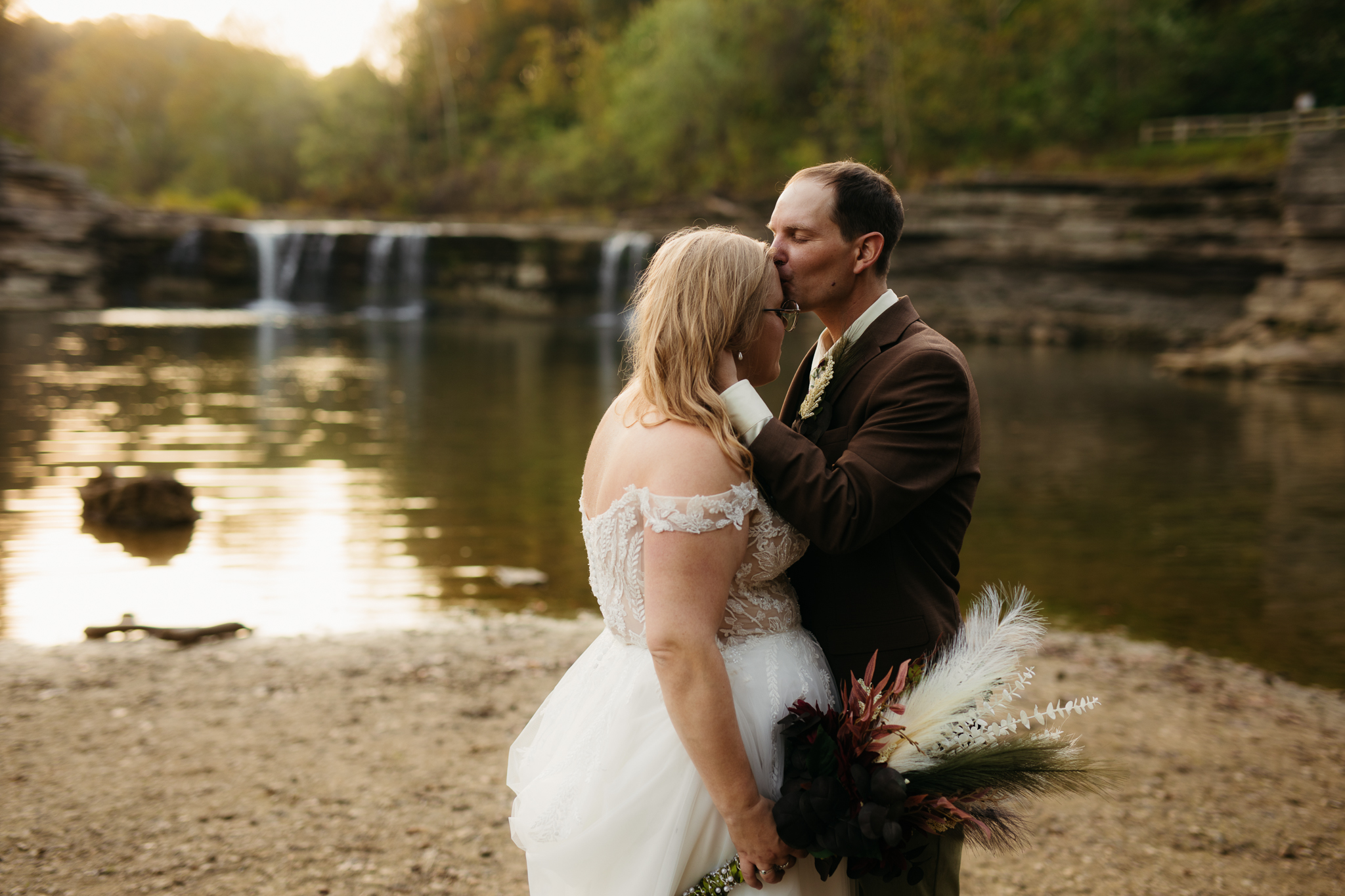 The Prettiest Indiana Cataract Falls Elopement at Sunrise 