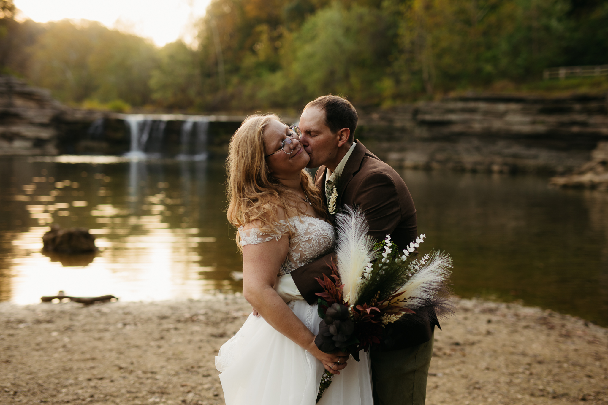 The Prettiest Indiana Cataract Falls Elopement at Sunrise 