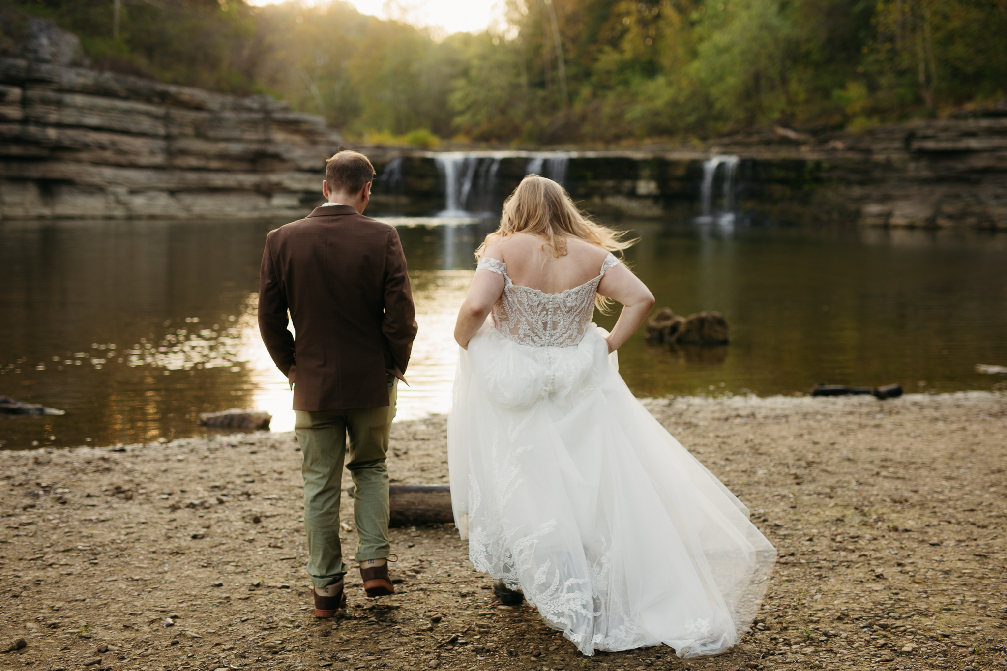 The Prettiest Indiana Cataract Falls Elopement at Sunrise 