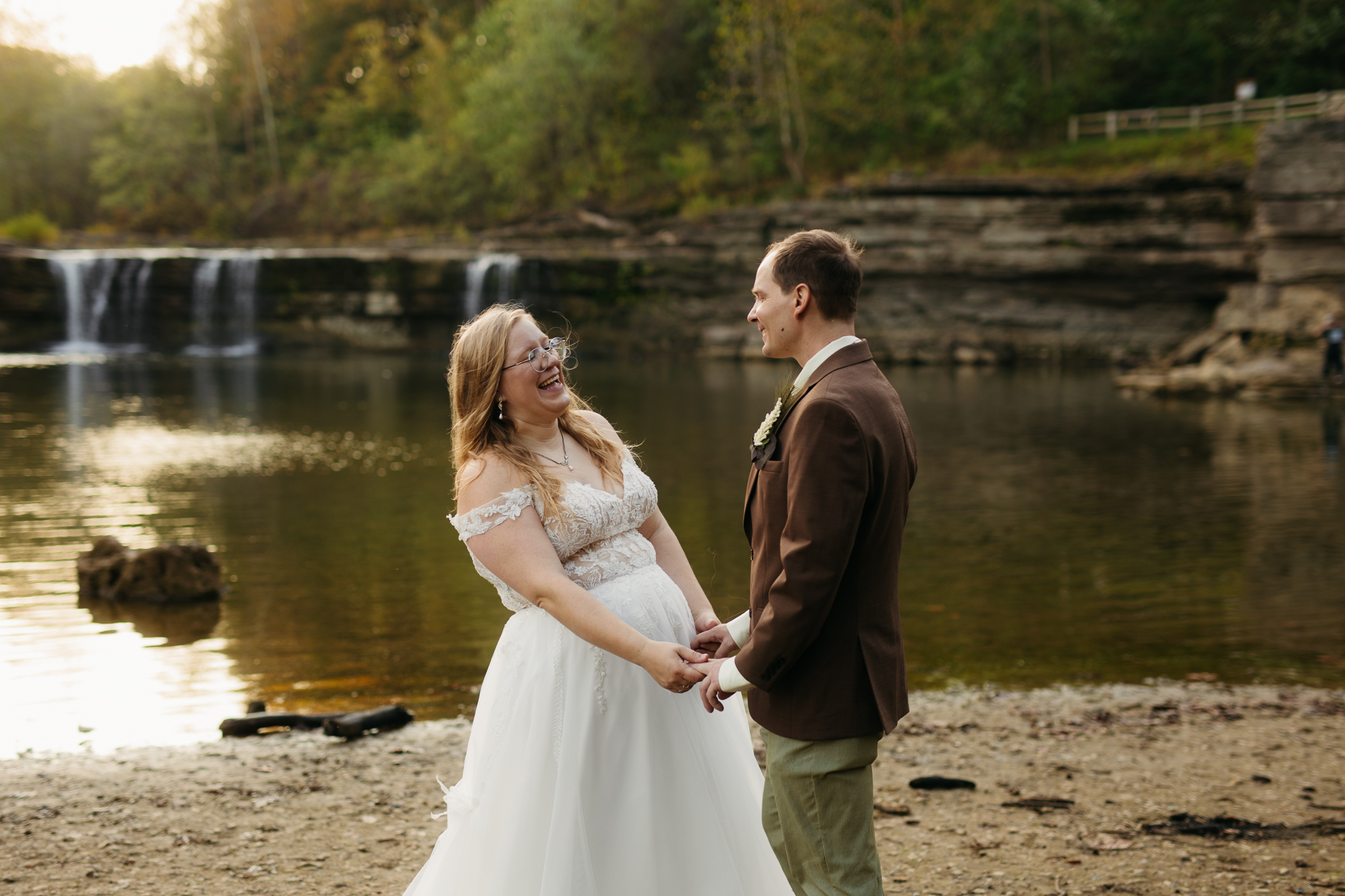 The Prettiest Indiana Cataract Falls Elopement at Sunrise 