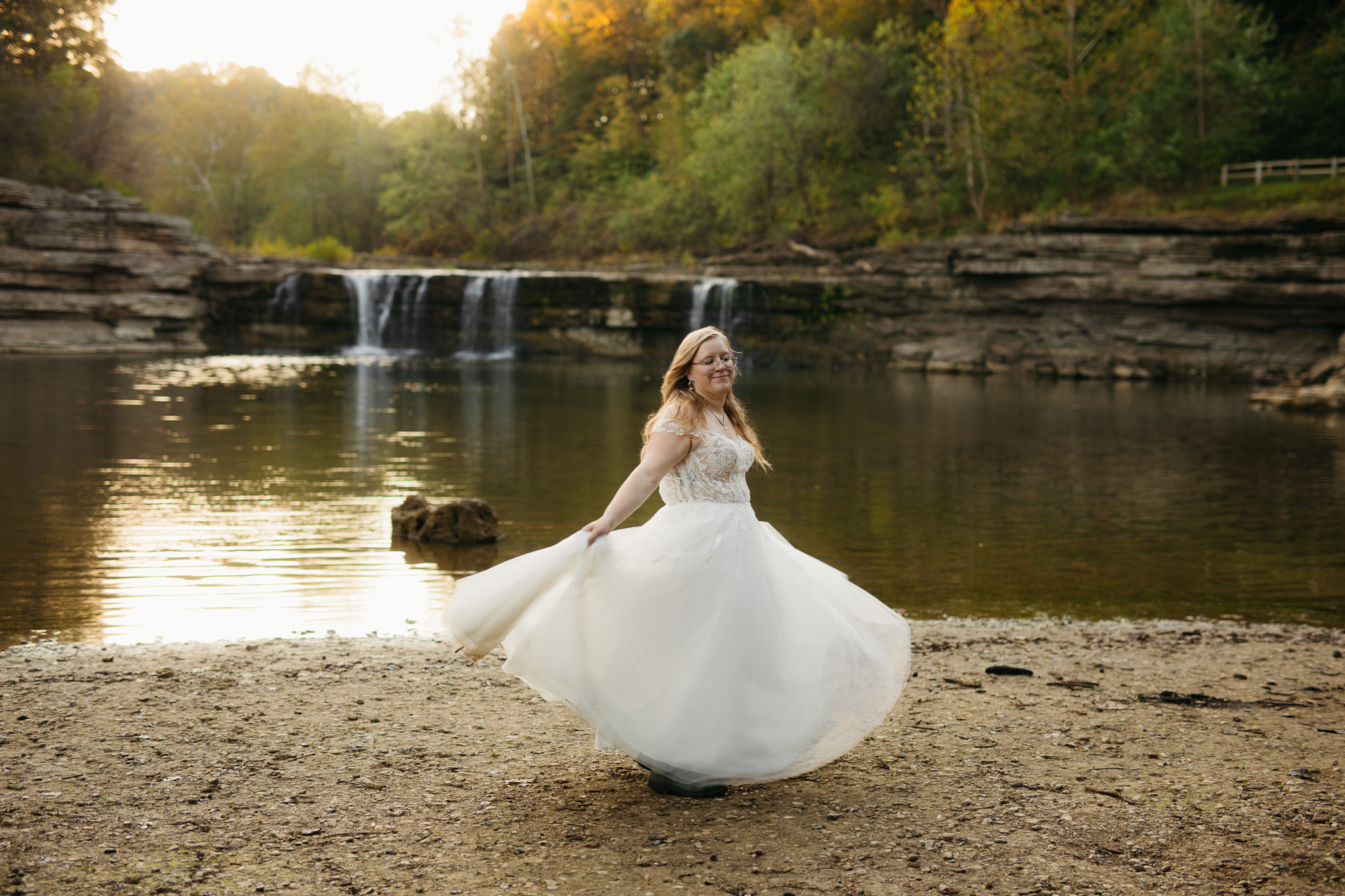 The Prettiest Indiana Cataract Falls Elopement at Sunrise 