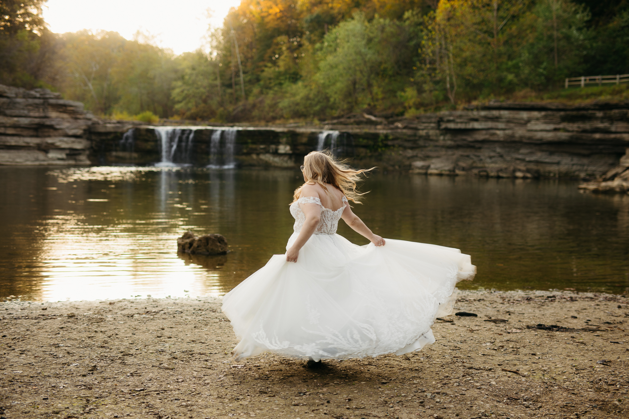 The Prettiest Indiana Cataract Falls Elopement at Sunrise 