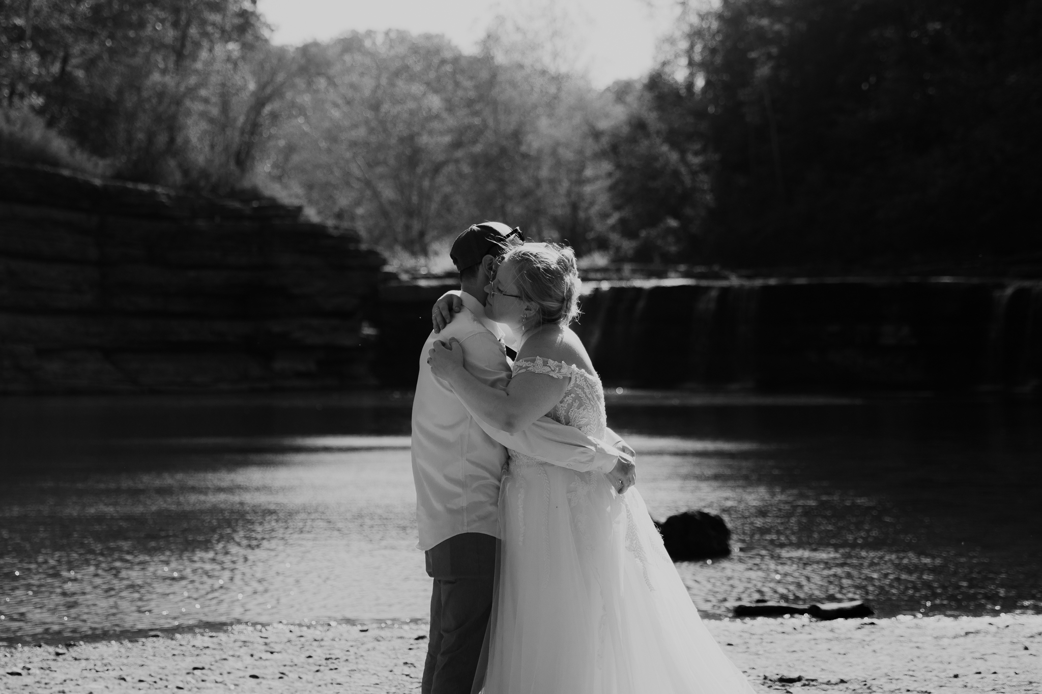 A Stunning Sunrise Waterfall Elopement at Cataract Falls, Indiana