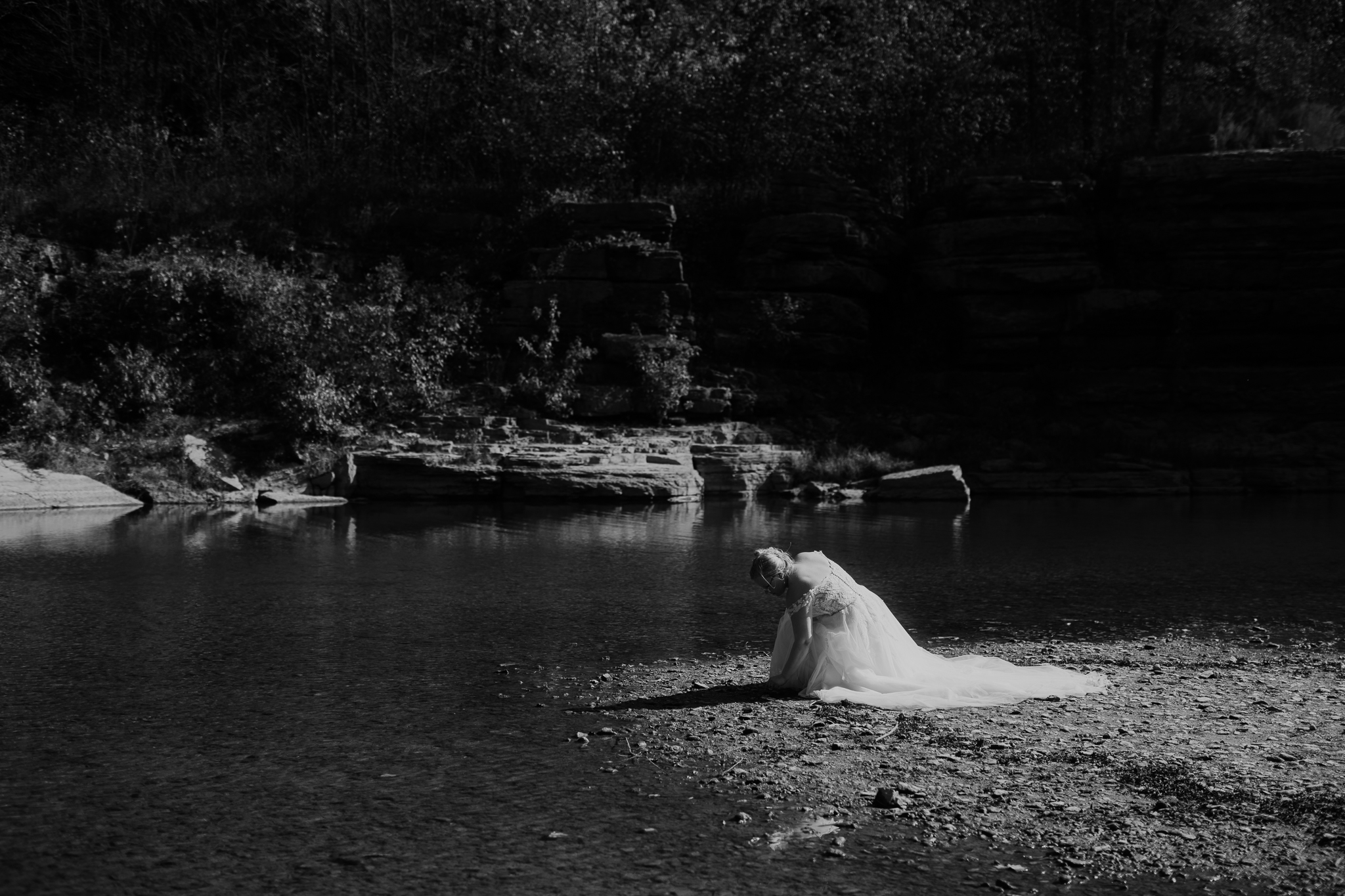 A Stunning Sunrise Waterfall Elopement at Cataract Falls, Indiana