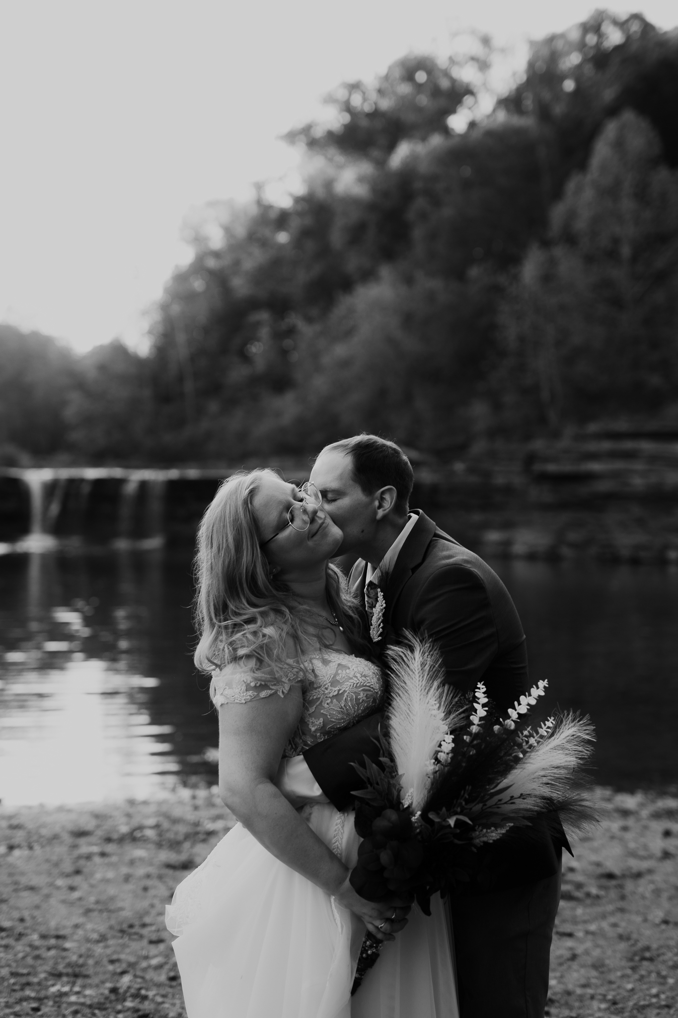 The Prettiest Indiana Cataract Falls Elopement at Sunrise 