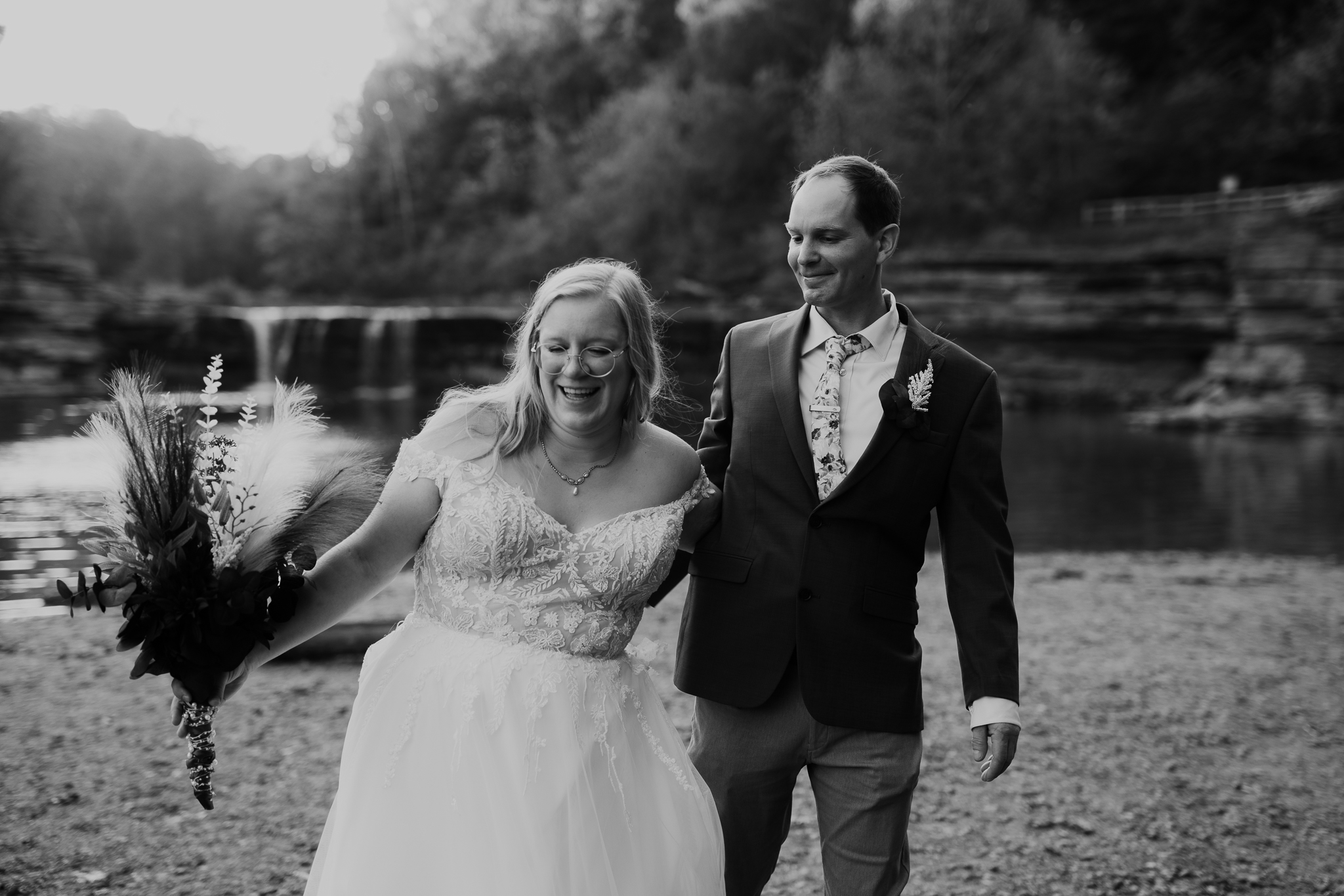 The Prettiest Indiana Cataract Falls Elopement at Sunrise 