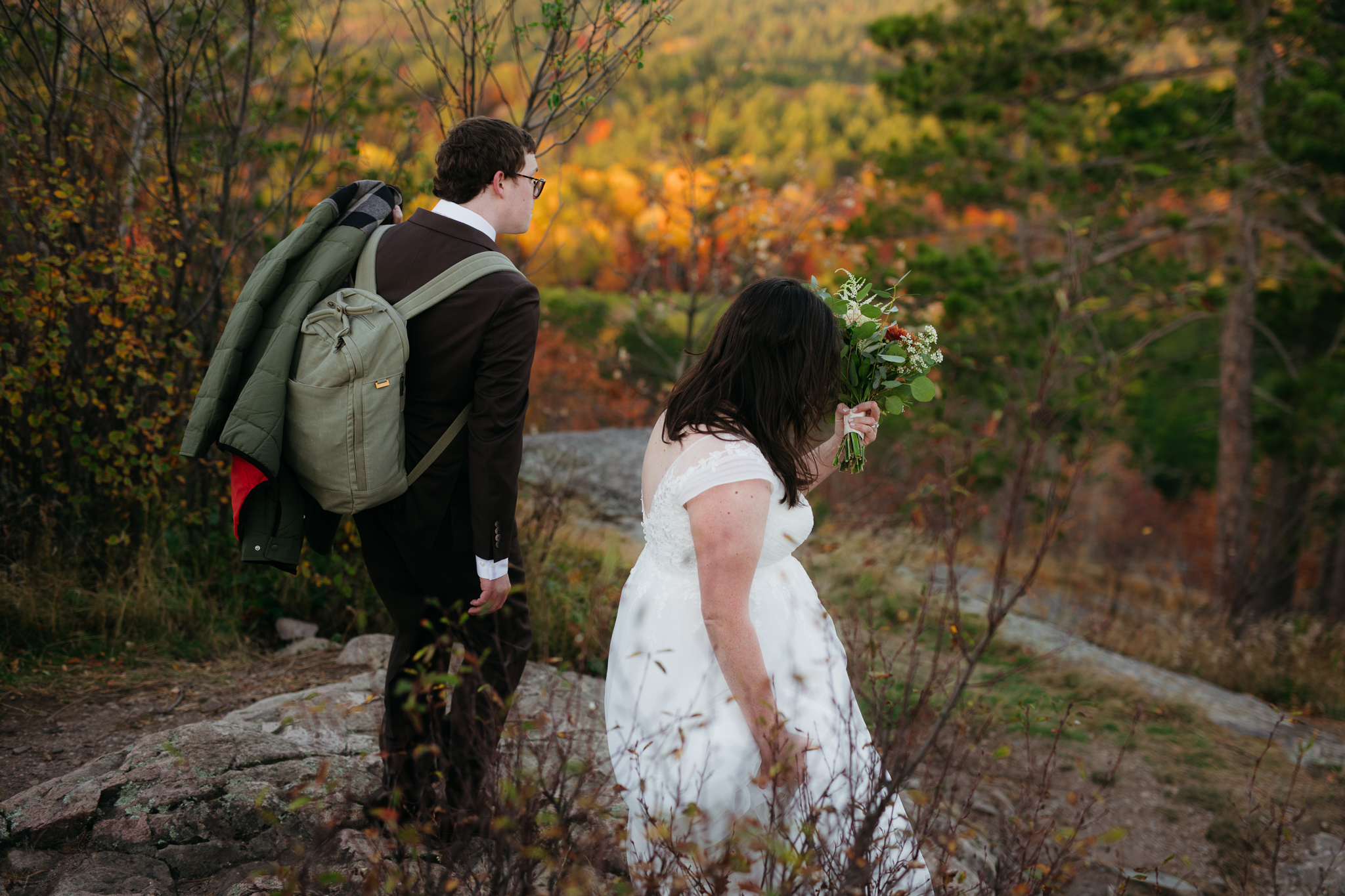 Fall Sunrise Elopement at Sugarloaf Mountain, Marquette, MI || Upper Peninsula Elopements