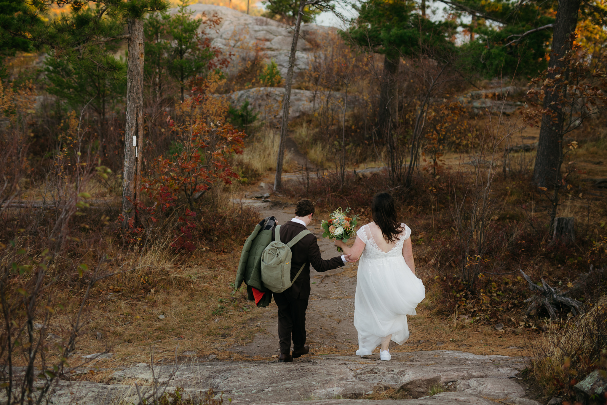 Fall Sunrise Elopement at Sugarloaf Mountain, Marquette, MI || Upper Peninsula Elopements