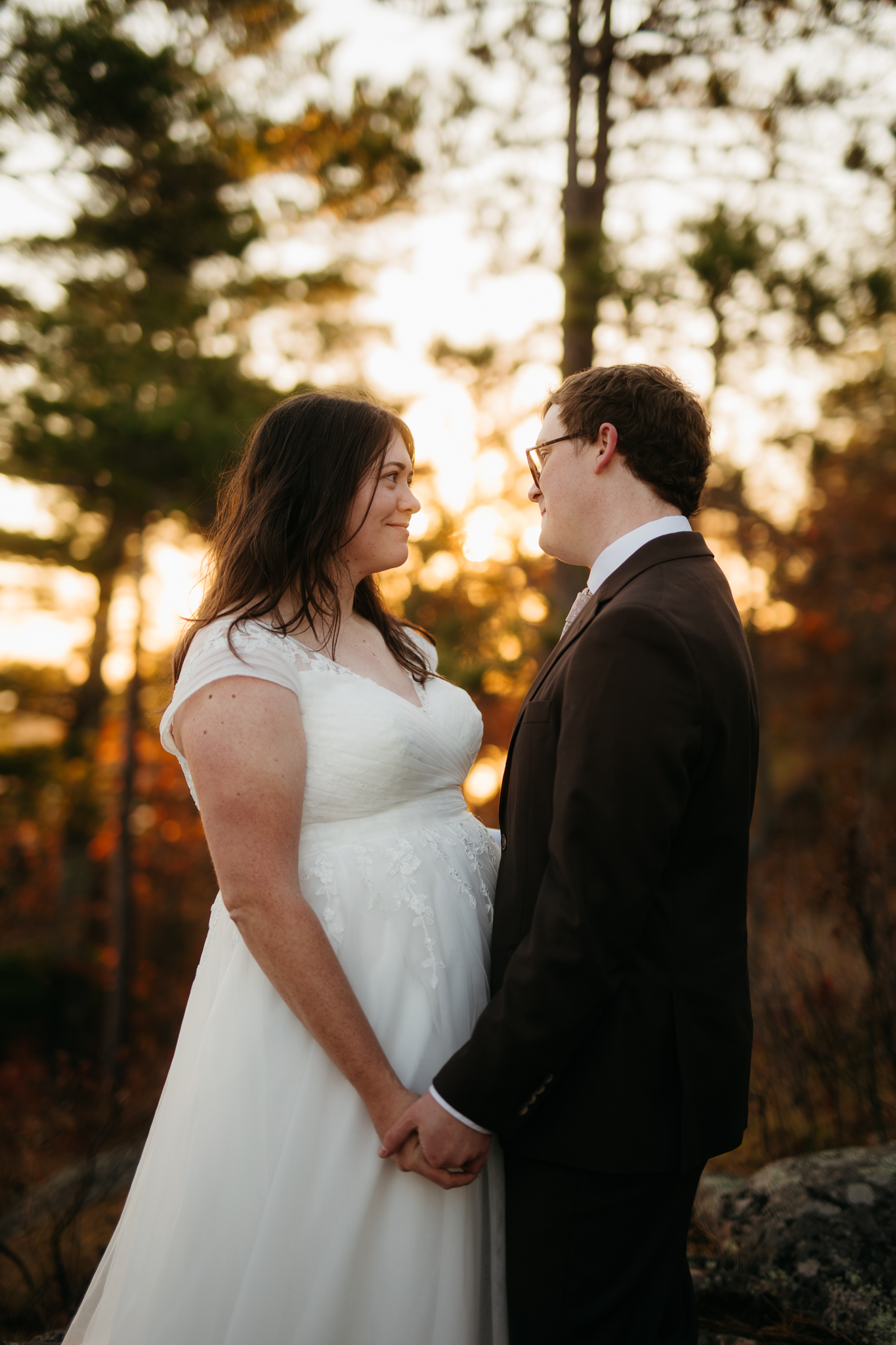 Fall Sunrise Elopement at Sugarloaf Mountain, Marquette, MI || Upper Peninsula Elopements