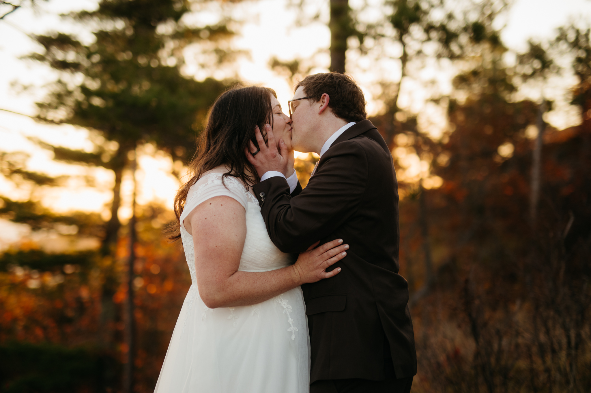 Fall Sunrise Elopement at Sugarloaf Mountain, Marquette, MI || Upper Peninsula Elopements