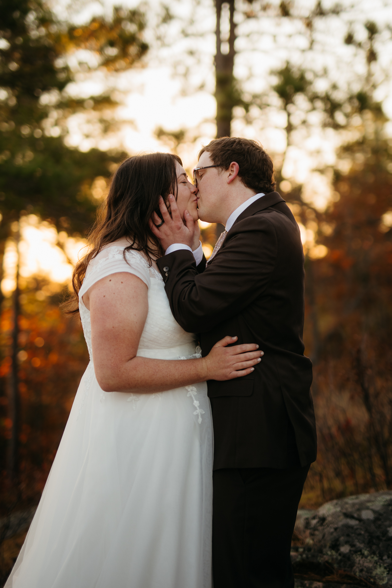 Fall Sunrise Elopement at Sugarloaf Mountain, Marquette, MI || Upper Peninsula Elopements