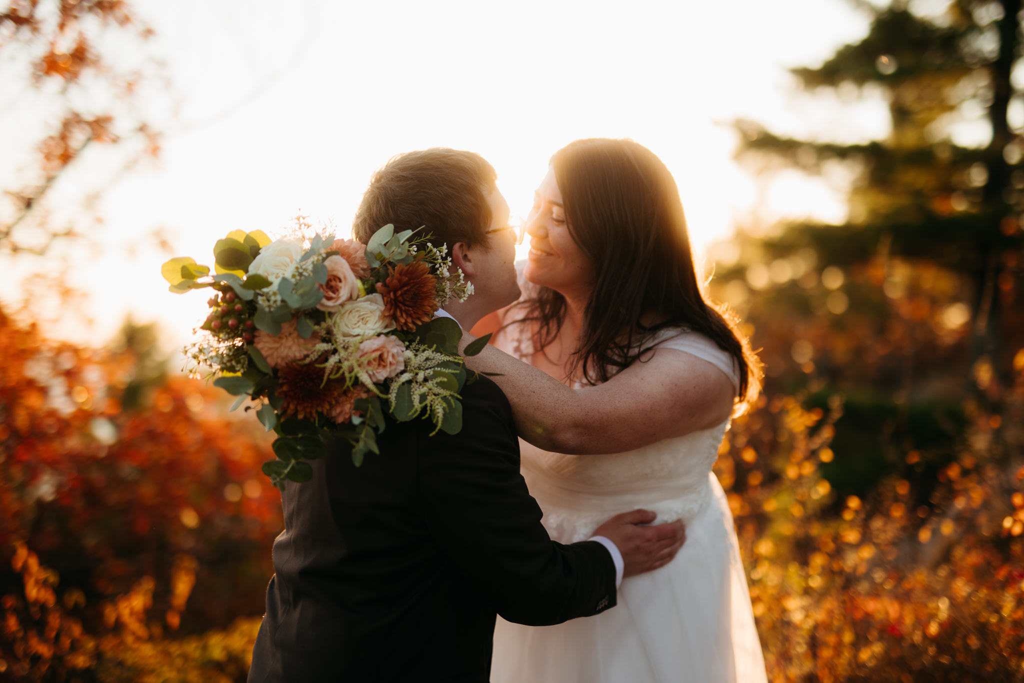 Fall Sunrise Elopement at Sugarloaf Mountain, Marquette, MI || Upper Peninsula Elopements