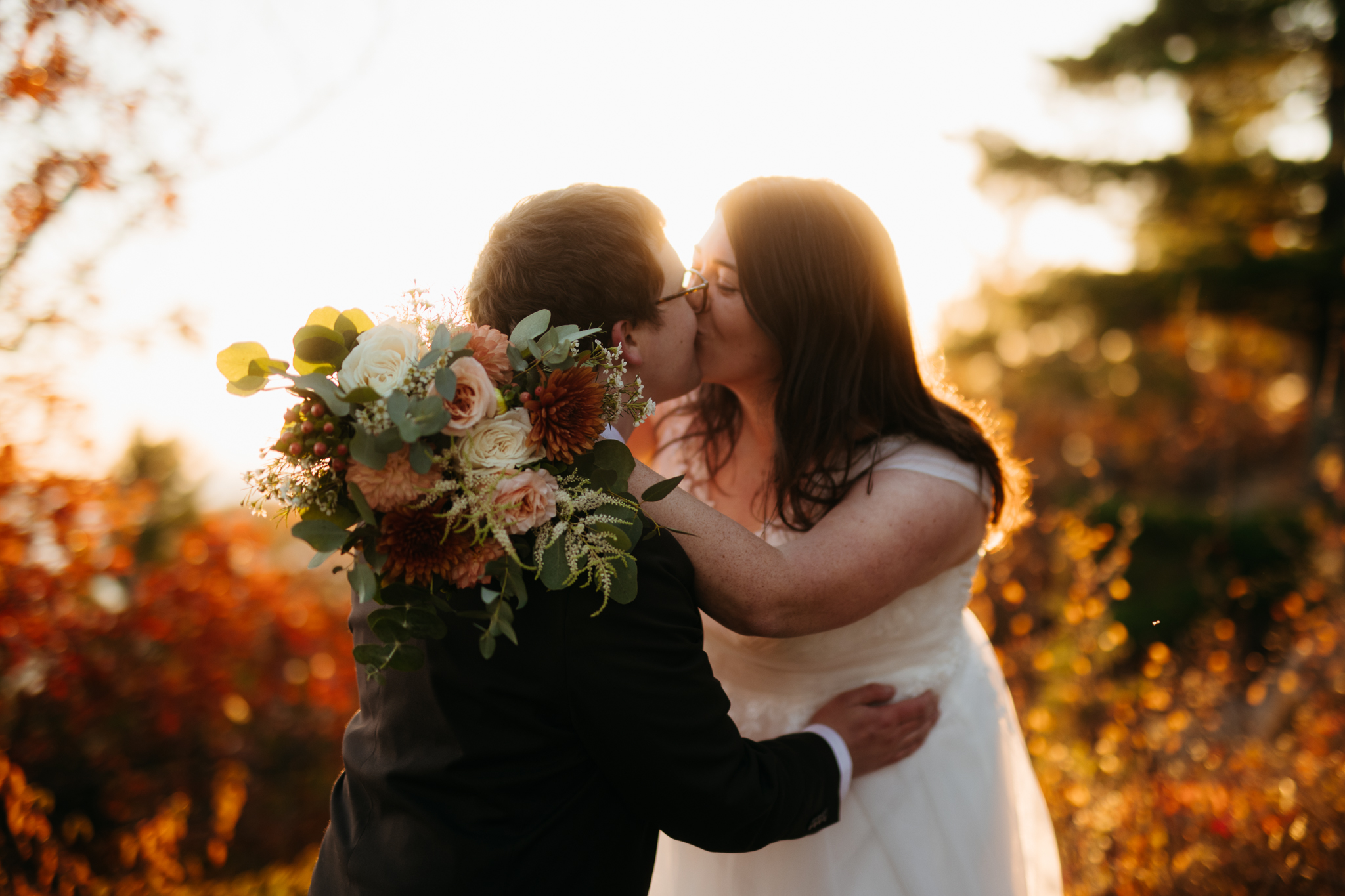 Fall Sunrise Elopement at Sugarloaf Mountain, Marquette, MI || Upper Peninsula Elopements