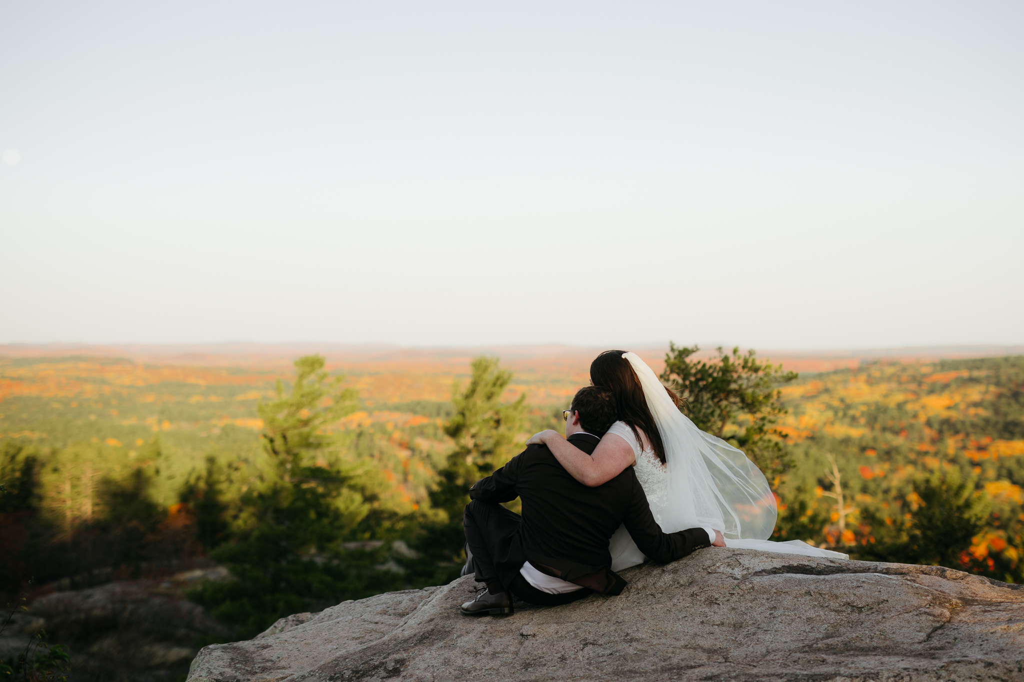 Fall Sunrise Elopement at Sugarloaf Mountain, Marquette, MI || Upper Peninsula Elopements