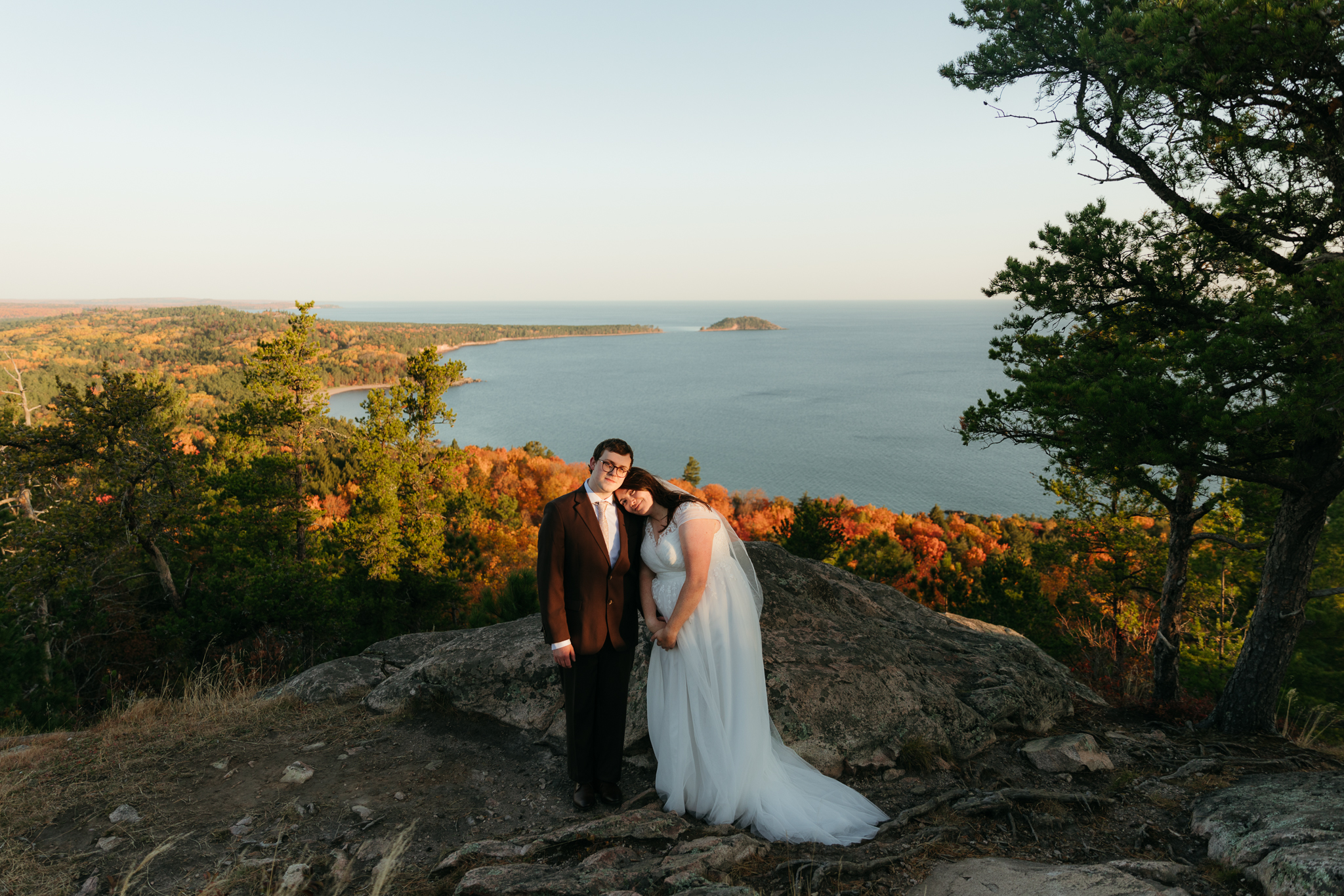 Fall Sunrise Elopement at Sugarloaf Mountain, Marquette, MI || Upper Peninsula Elopements