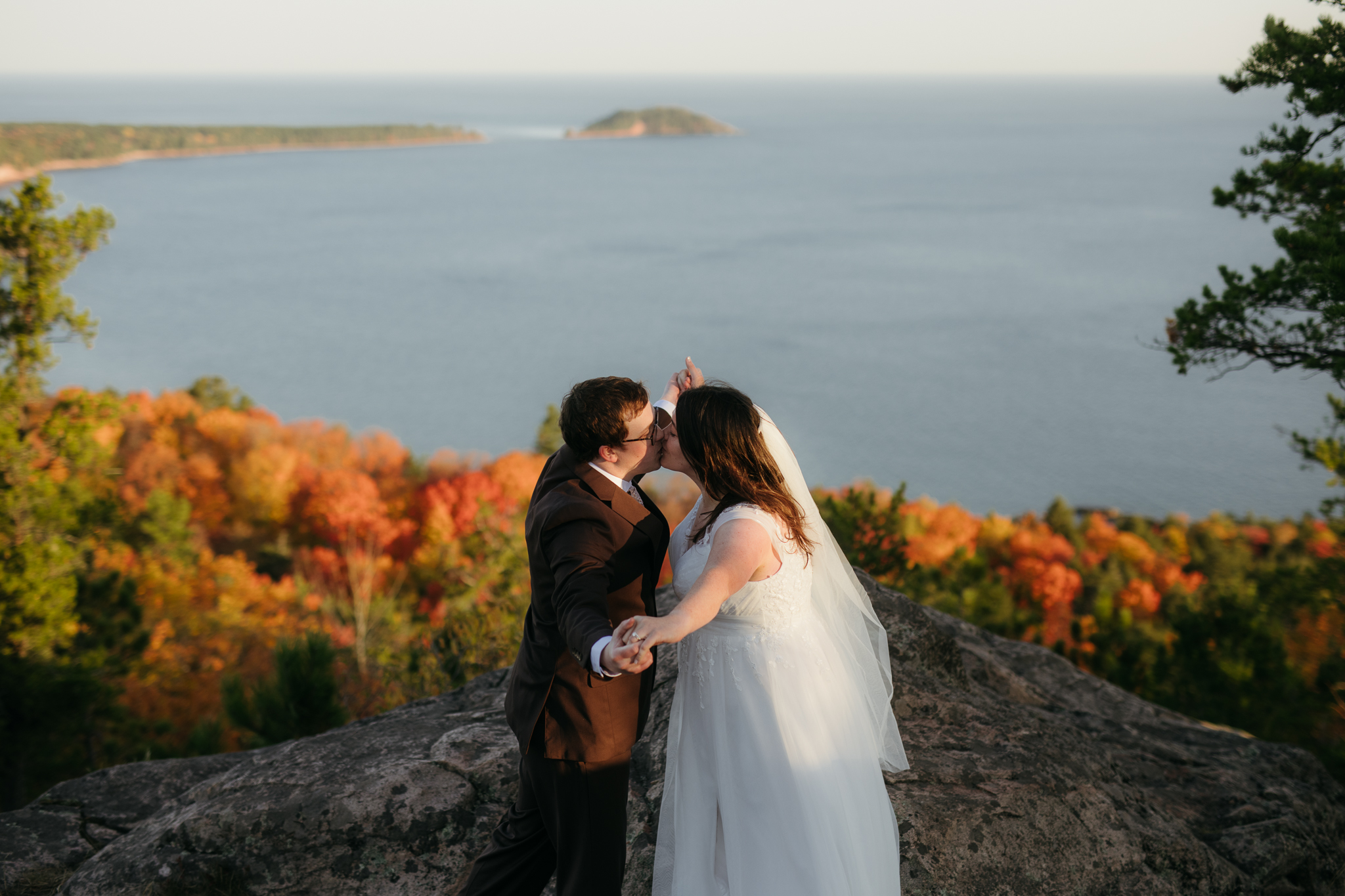 Fall Sunrise Elopement at Sugarloaf Mountain, Marquette, MI || Upper Peninsula Elopements