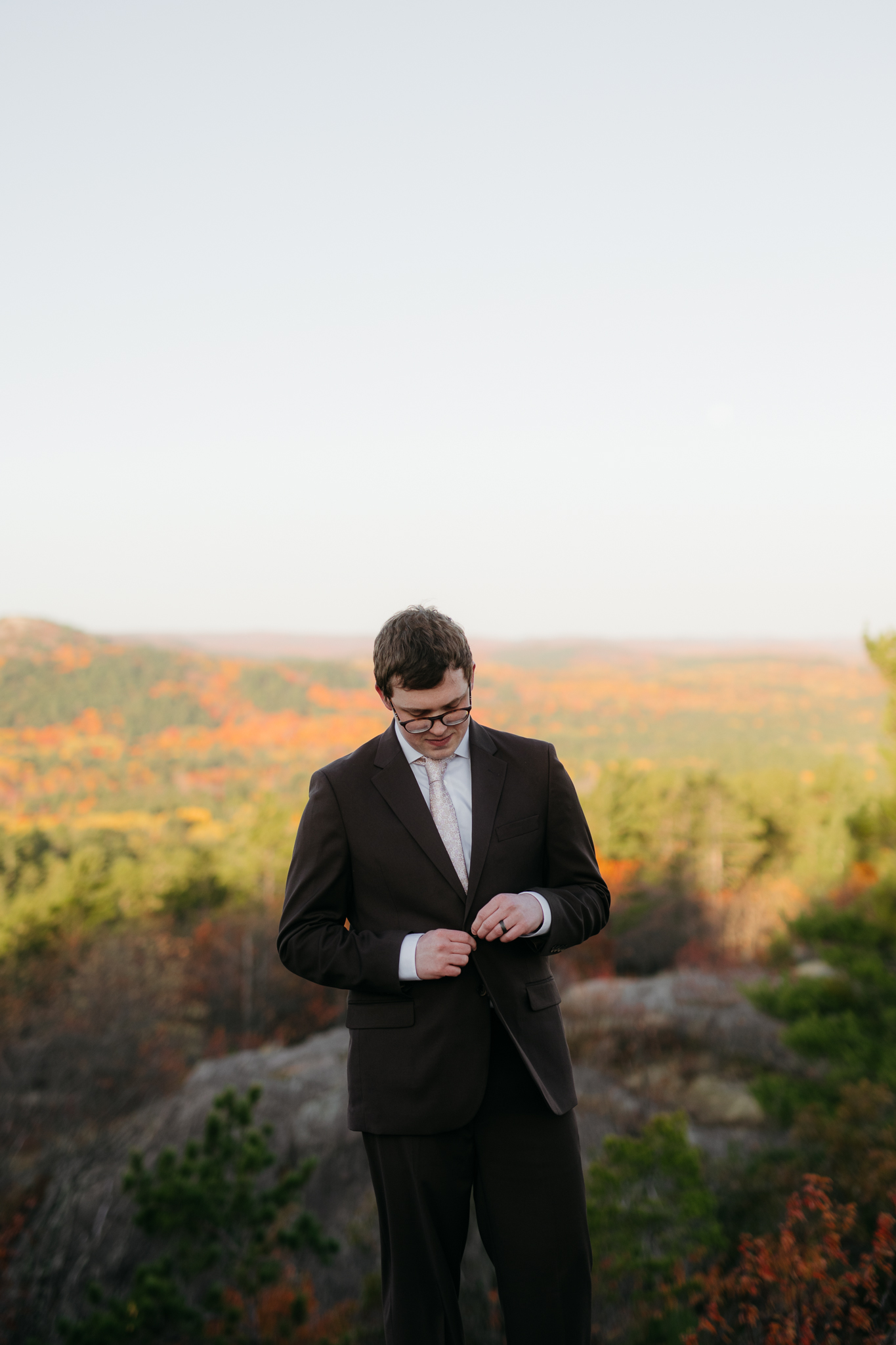 Fall Sunrise Elopement at Sugarloaf Mountain, Marquette, MI || Upper Peninsula Elopements