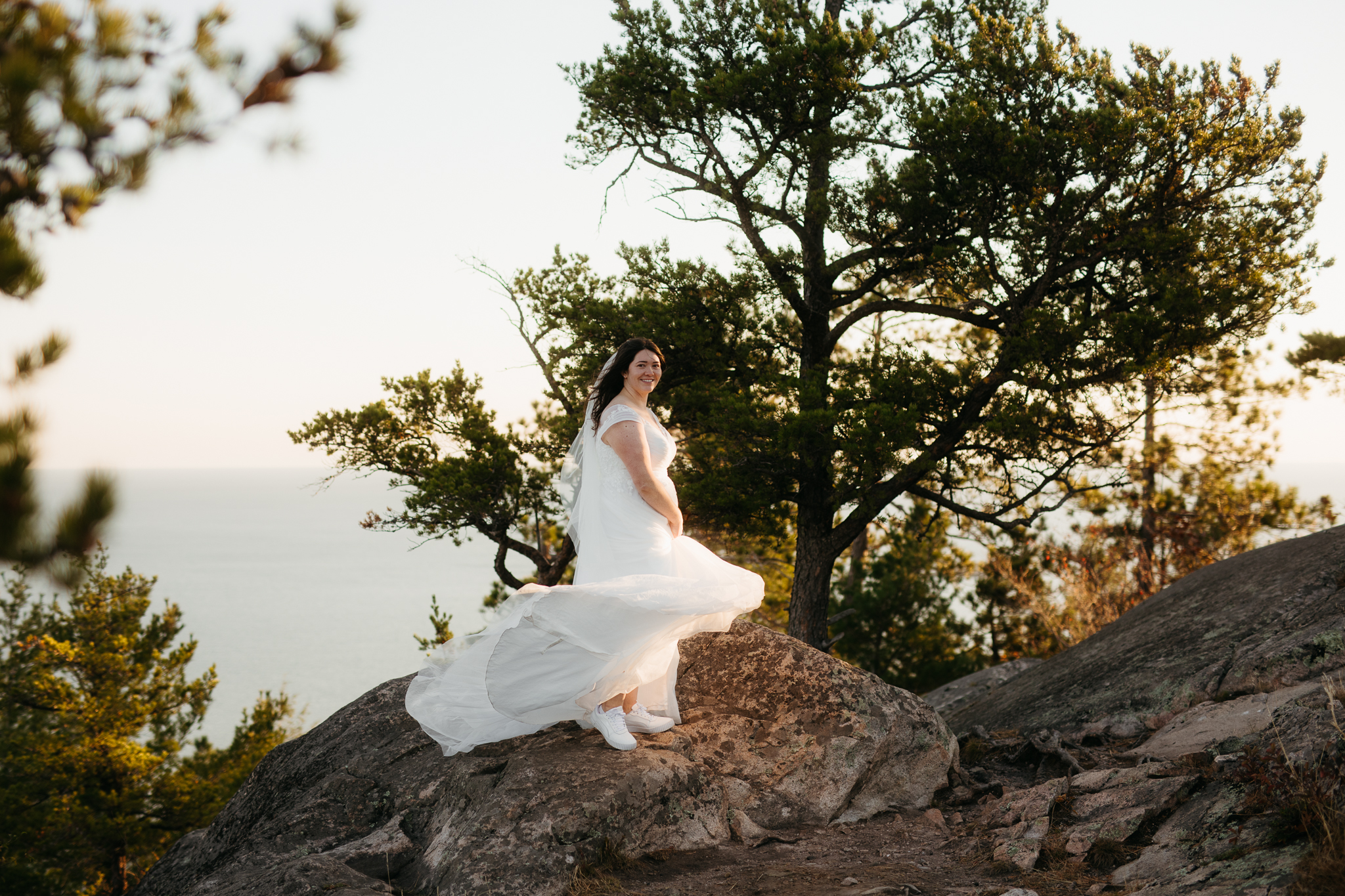 Fall Sunrise Elopement at Sugarloaf Mountain, Marquette, MI || Upper Peninsula Elopements