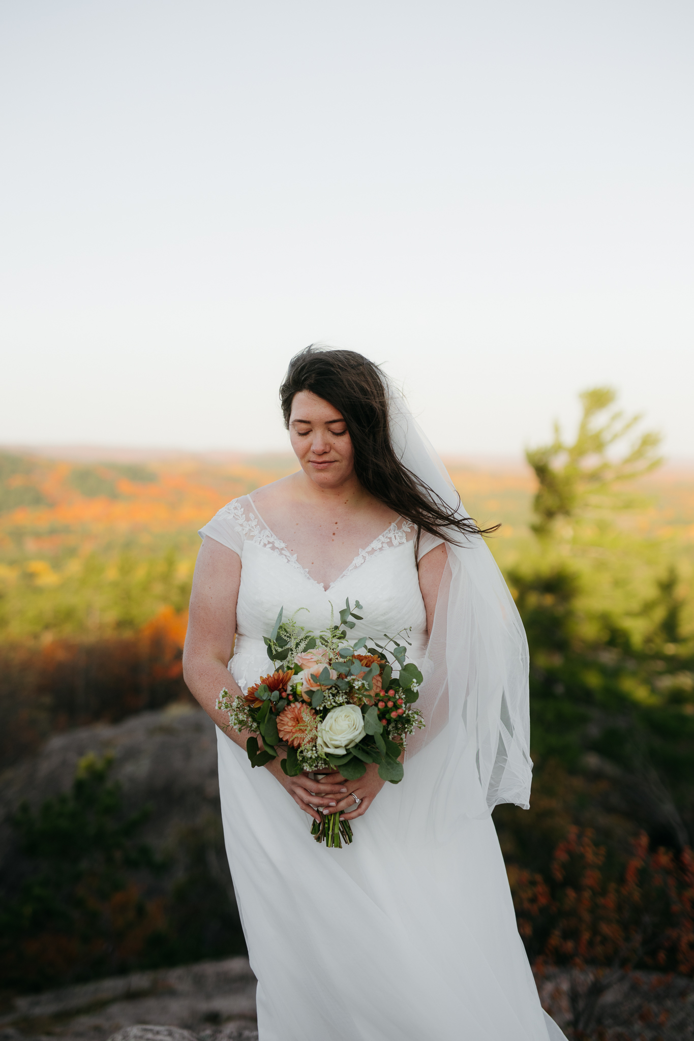 Fall Sunrise Elopement at Sugarloaf Mountain, Marquette, MI || Upper Peninsula Elopements