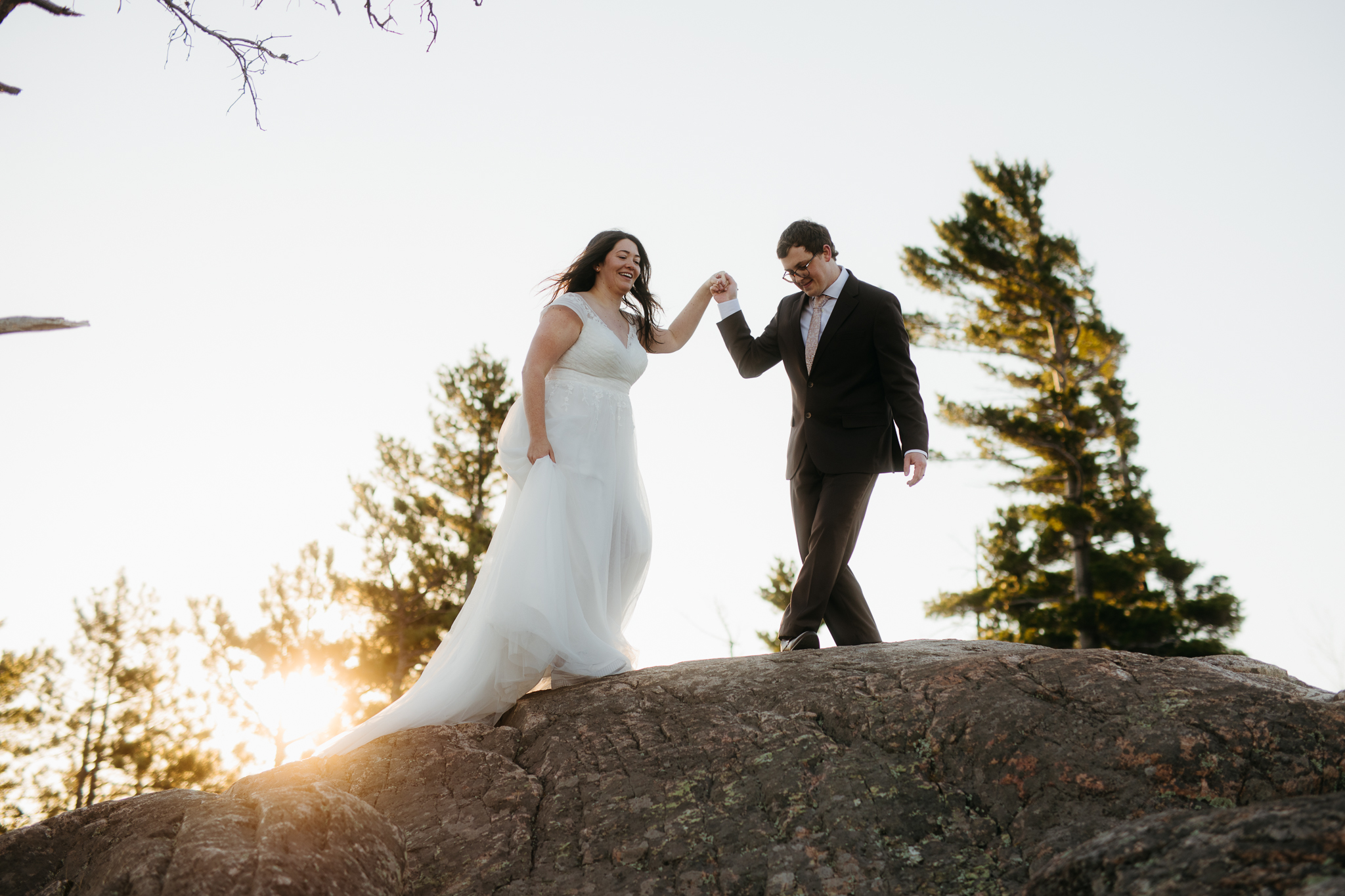 Fall Sunrise Elopement at Sugarloaf Mountain, Marquette, MI || Upper Peninsula Elopements