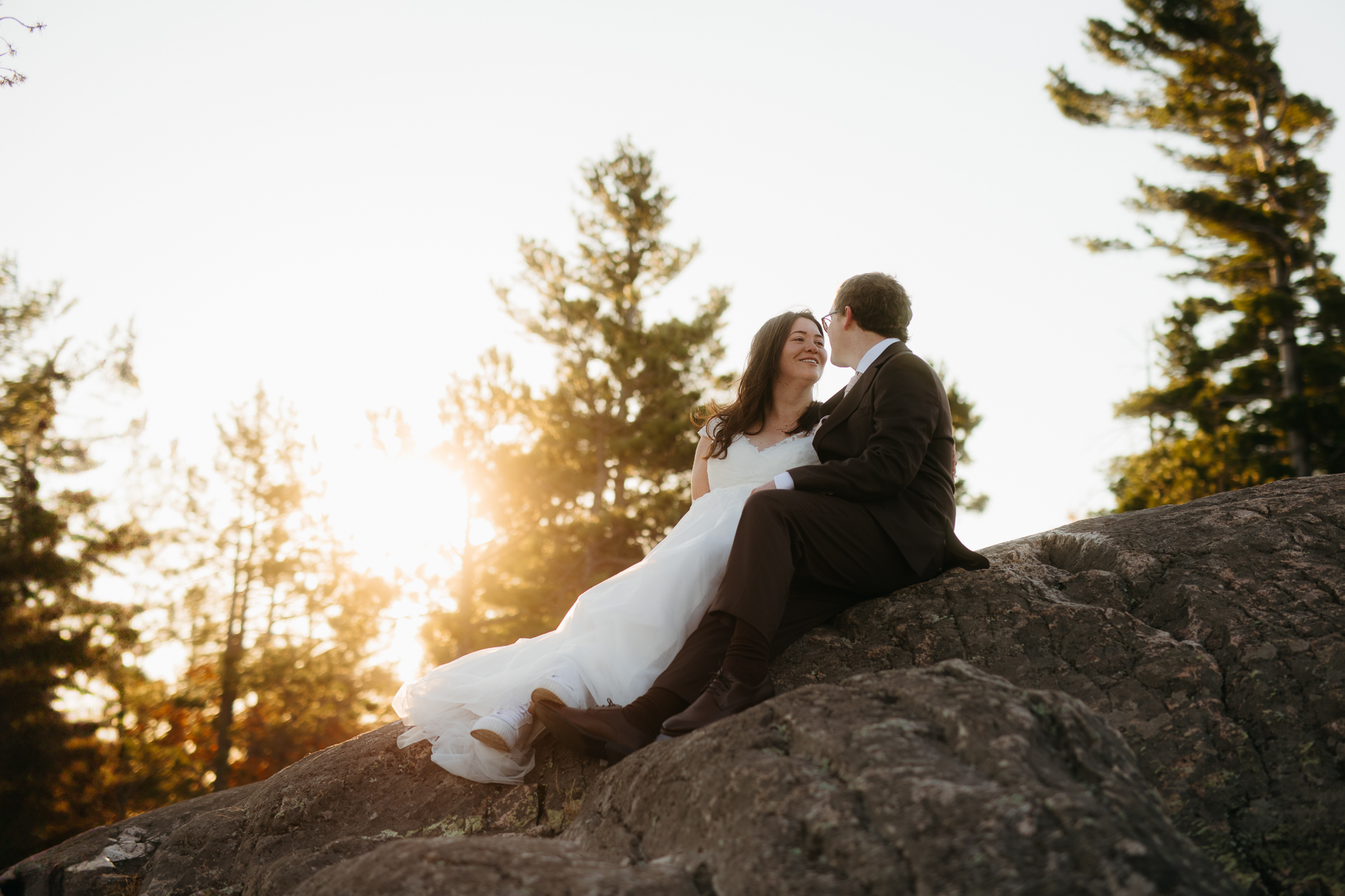 Fall Sunrise Elopement at Sugarloaf Mountain, Marquette, MI || Upper Peninsula Elopements