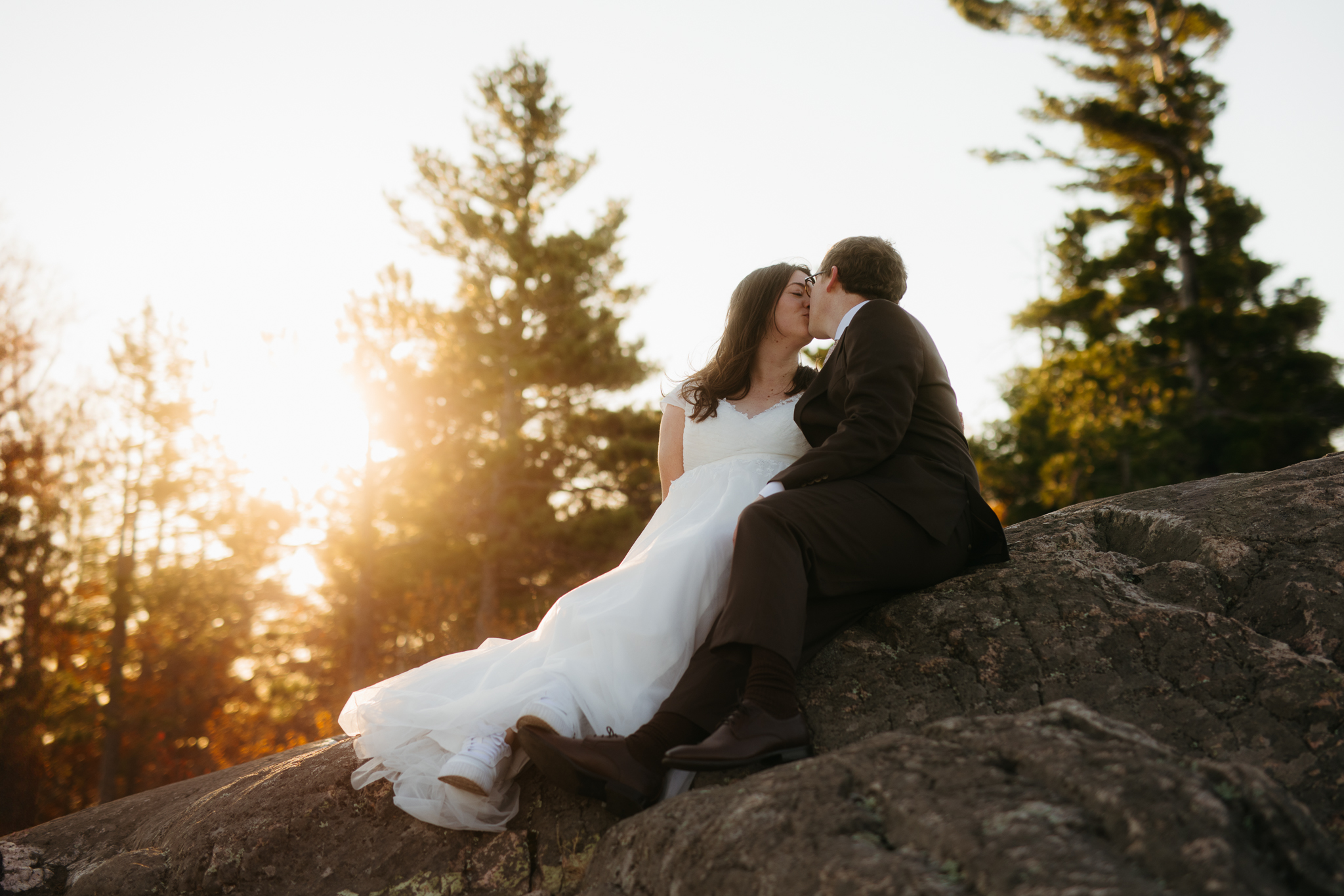 Fall Sunrise Elopement at Sugarloaf Mountain, Marquette, MI || Upper Peninsula Elopements